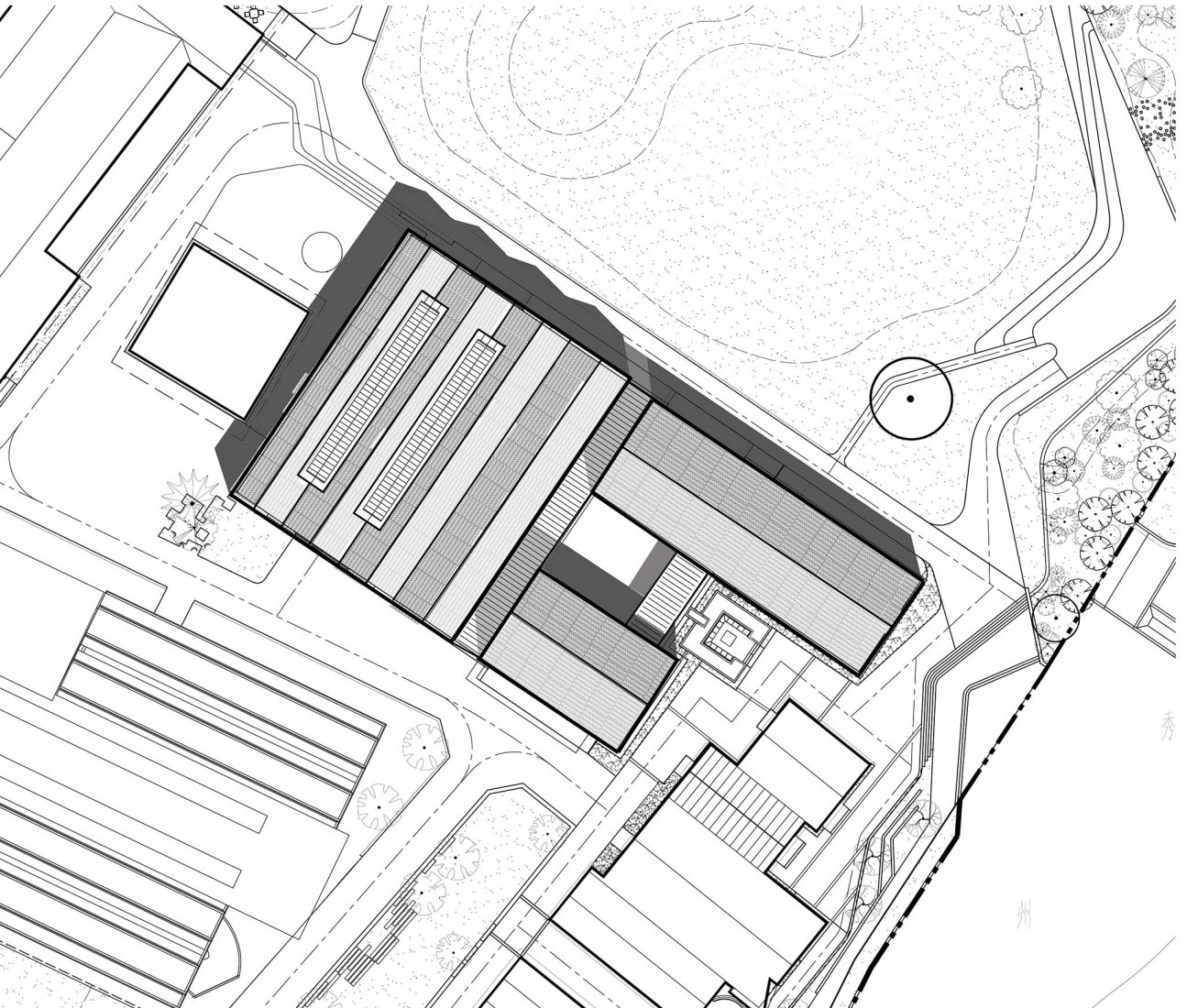 Planta de cubiertas edificio 1. Antigua factoria como nuevo centro cultural por And Studio.