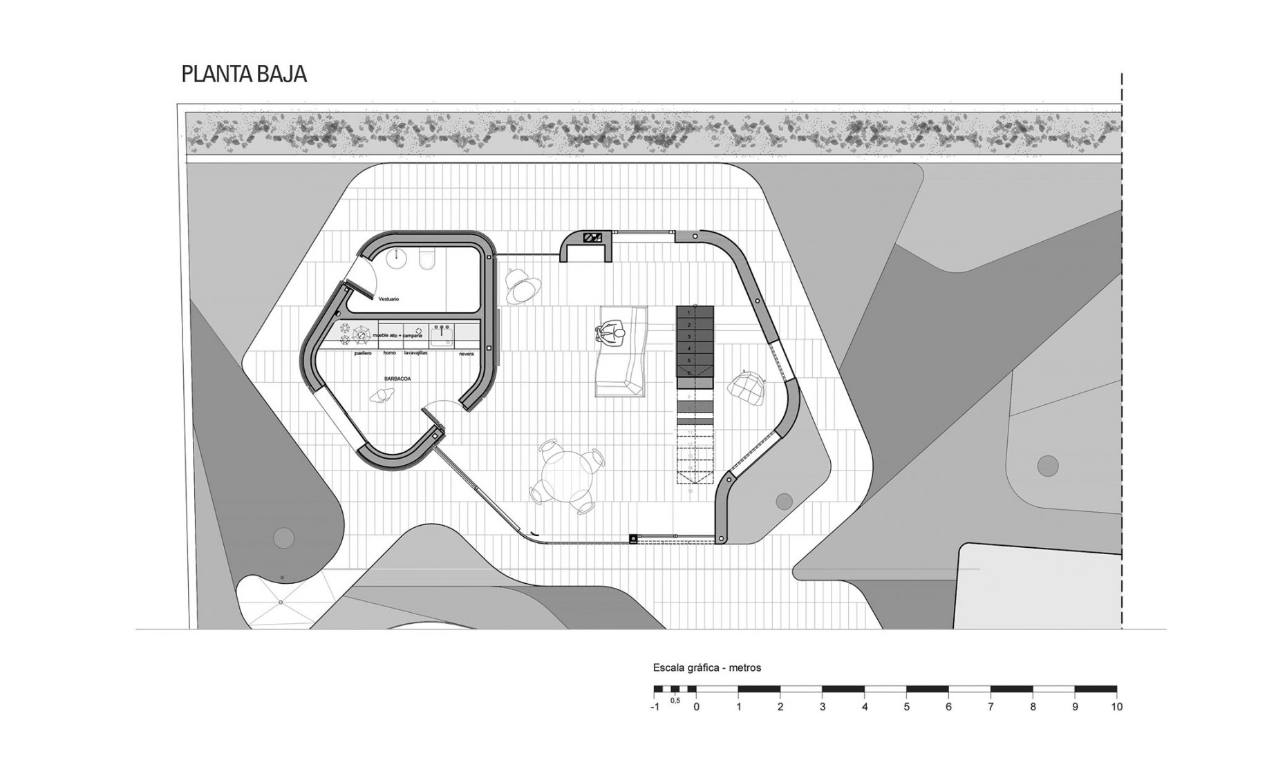 Ground floor plan. A Room at 3 meters by WOHA by Antonio Maciá