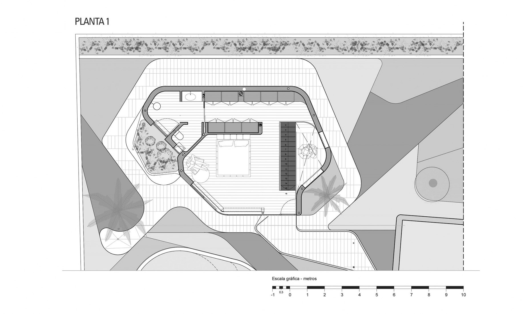First floor plan. A Room at 3 meters by WOHA by Antonio Maciá