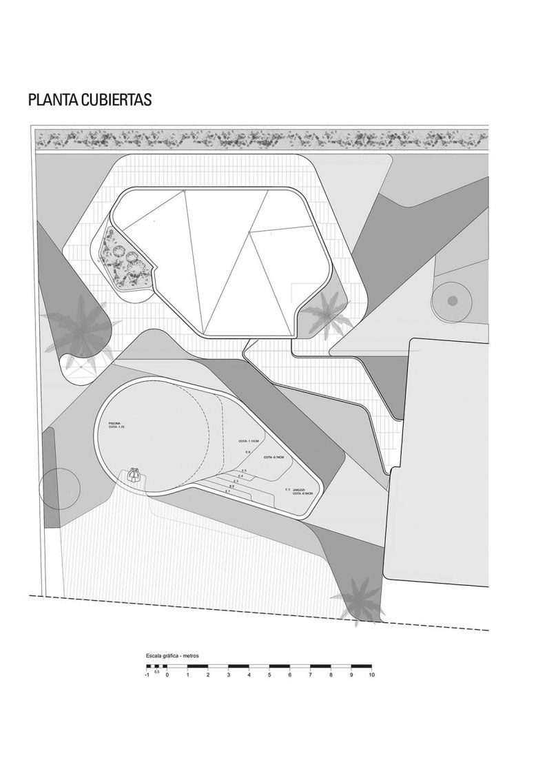 Rooftop floor plan. A Room at 3 meters by WOHA by Antonio Maciá