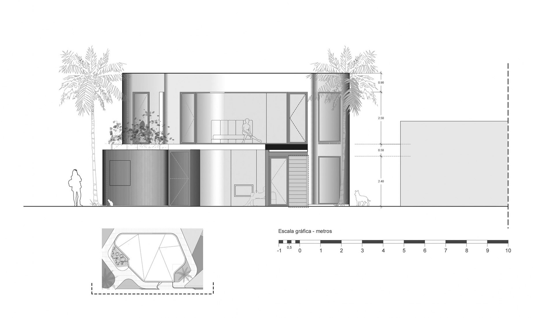 Elevation 1. A Room at 3 meterss by WOHA by Antonio Maciá