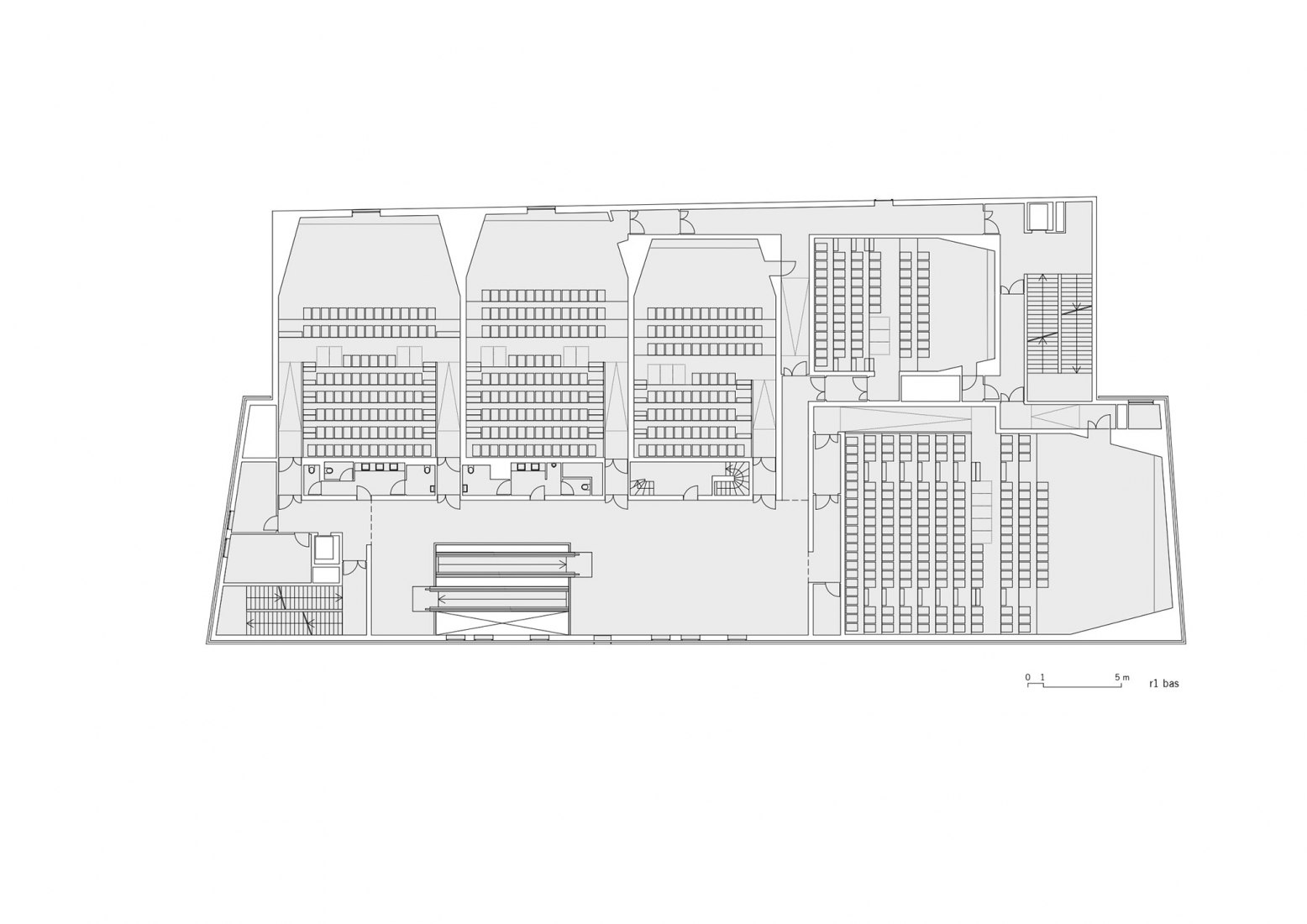 First floor plan. The cinema "Grand Palais" in Cahors by Antonio Virga