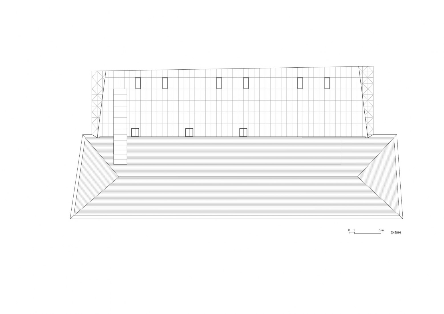 Rooftop floor plan. The cinema "Grand Palais" in Cahors by Antonio Virga