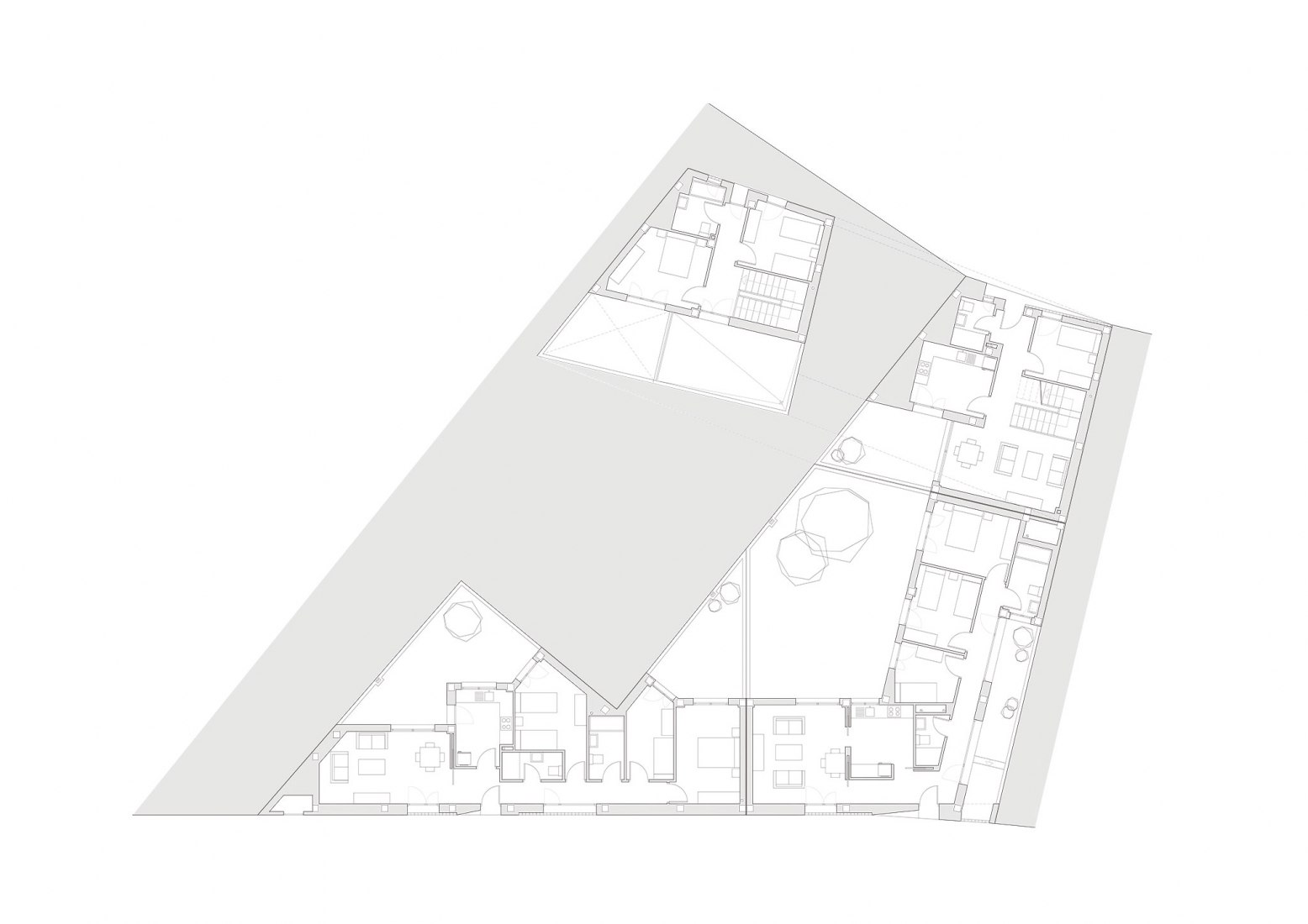 3vpp - Planta principal 2. 3 + 2 Viviendas de Promoción Pública por Antonio Holgado Gómez