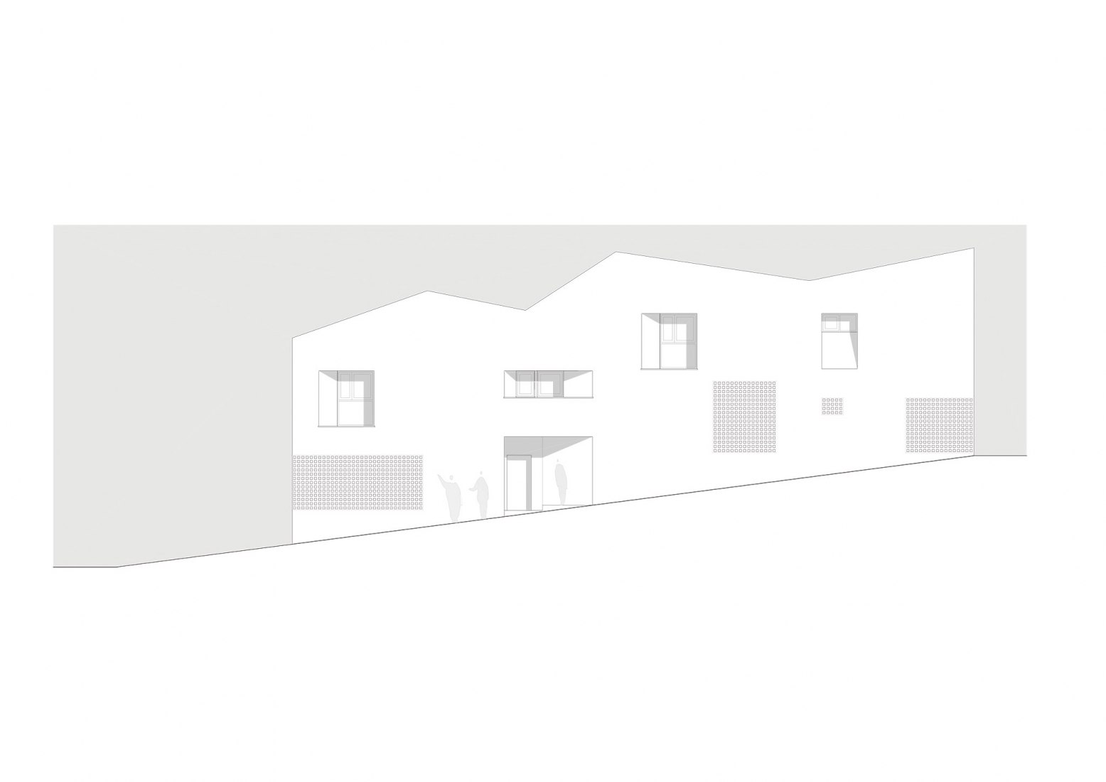 2vpp - Alzado 1. 3 + 2 Viviendas de Promoción Pública por Antonio Holgado Gómez