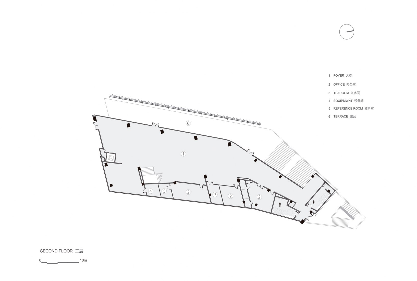 Planta segunda. Oficina de ventas de CRCC Chongqing City Park por aoe
