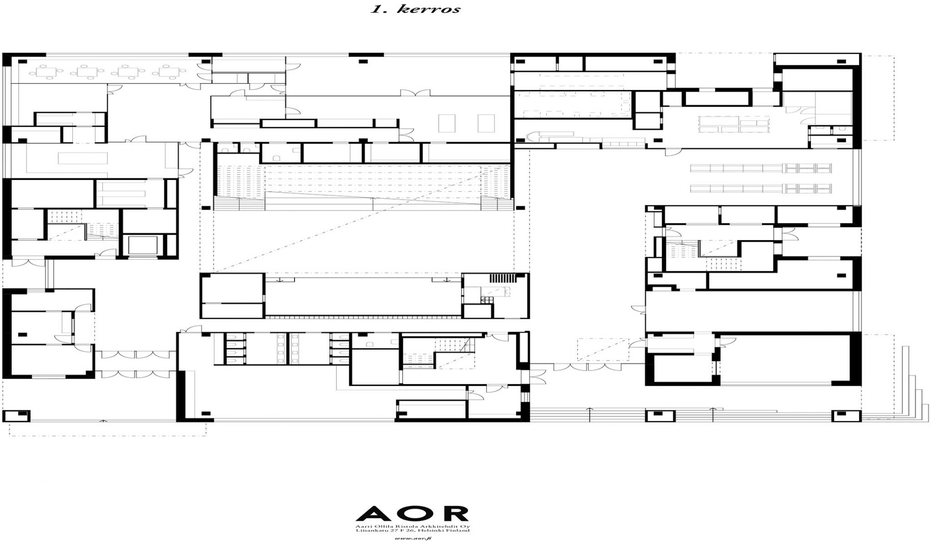 Ground floor. Jätkäsaari School by AOR Architects.