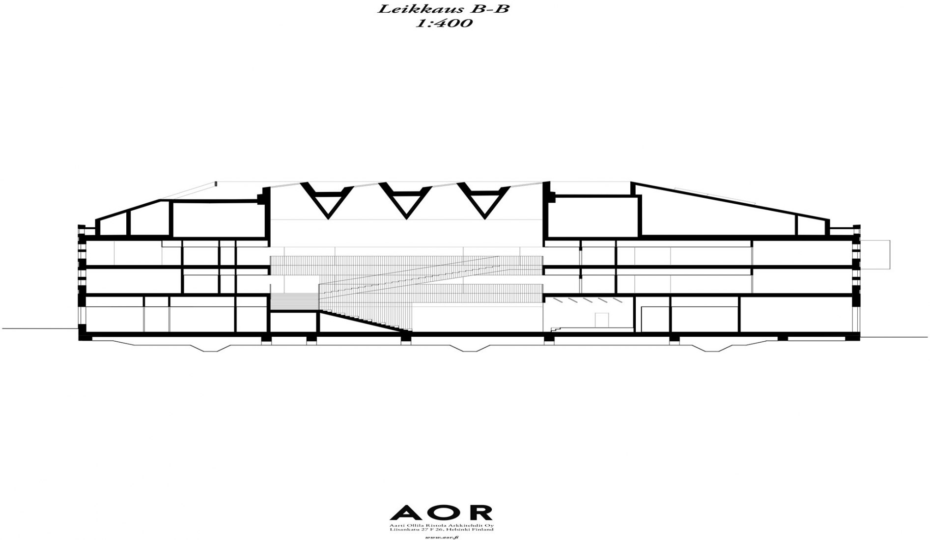 Section. Jätkäsaari School by AOR Architects.