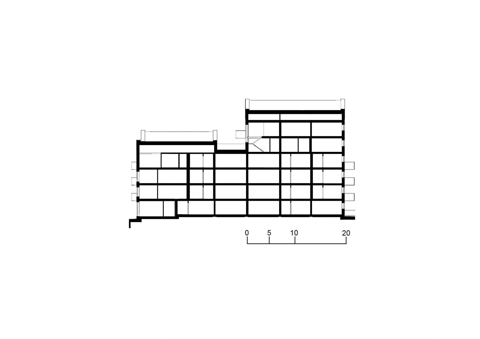 Building C section. Riverview by APA Wojciechowski Architekci.