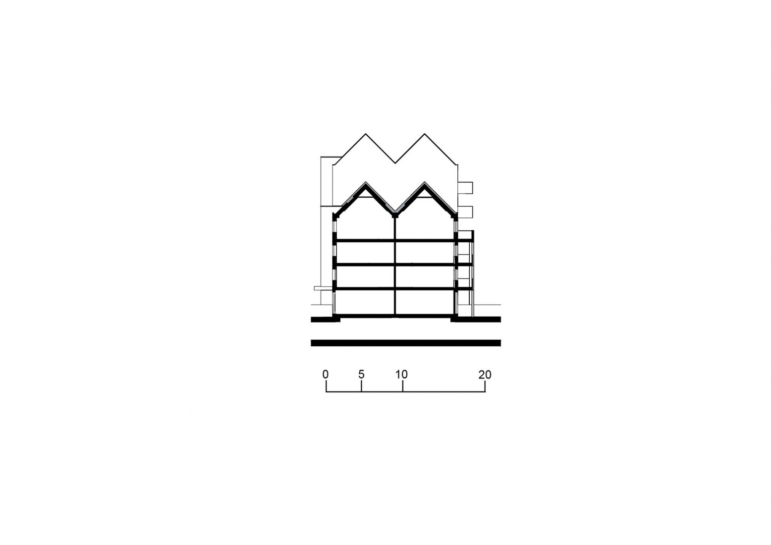 Building C section. Riverview by APA Wojciechowski Architekci.