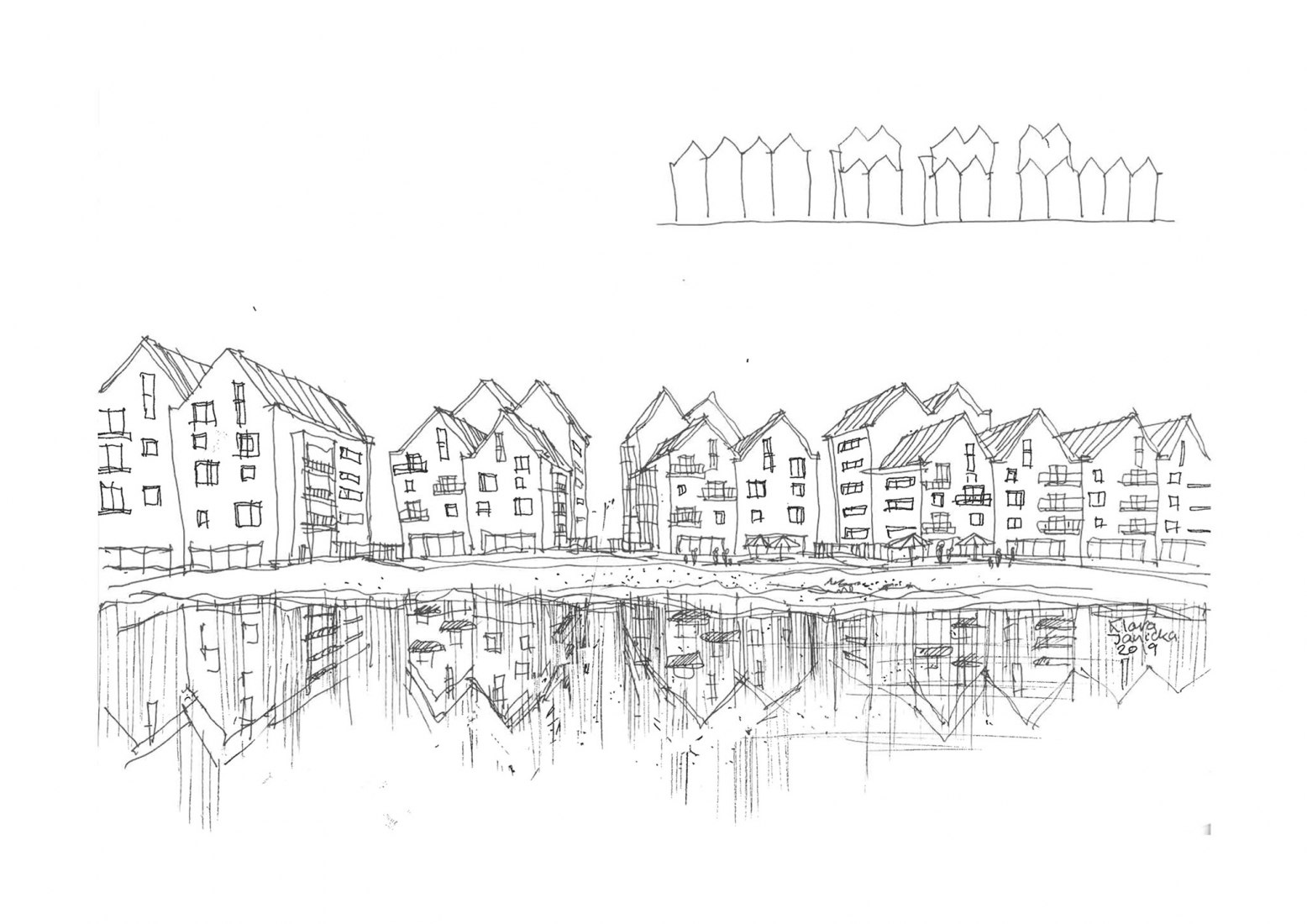 Sketch. Riverview by APA Wojciechowski Architekci.