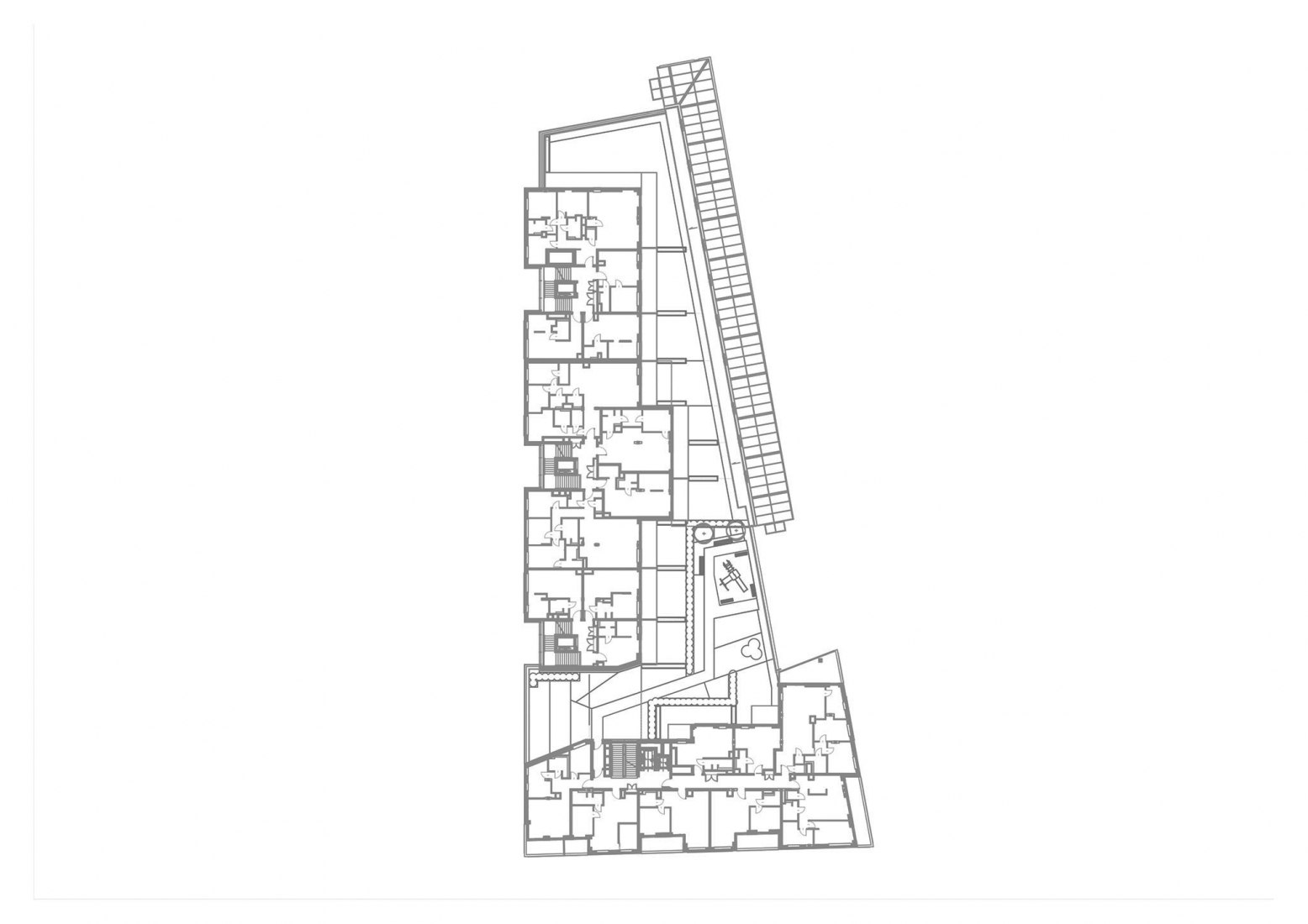 Residential building floor plan. Elektrownia Powiśle by APA Wojciechowski Architekci.