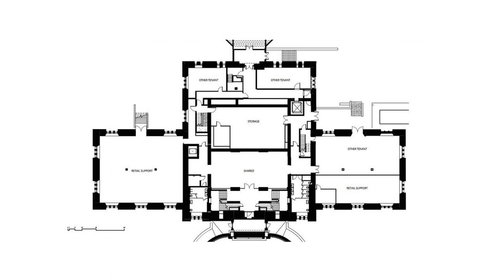 Basement floor plan, proposed.