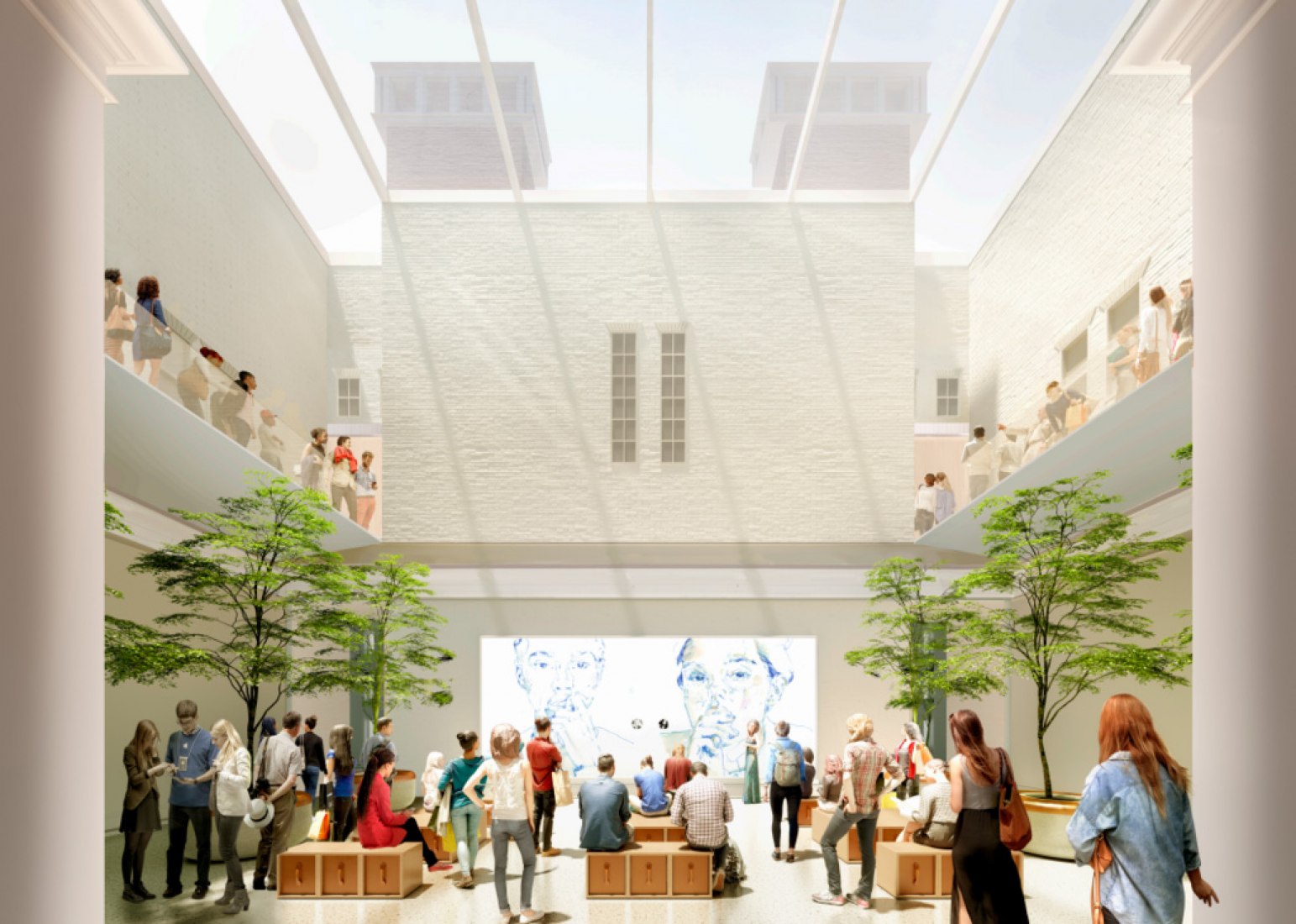 A rendering for the planned Apple store in Washington, D.C.’s Carnegie Library.