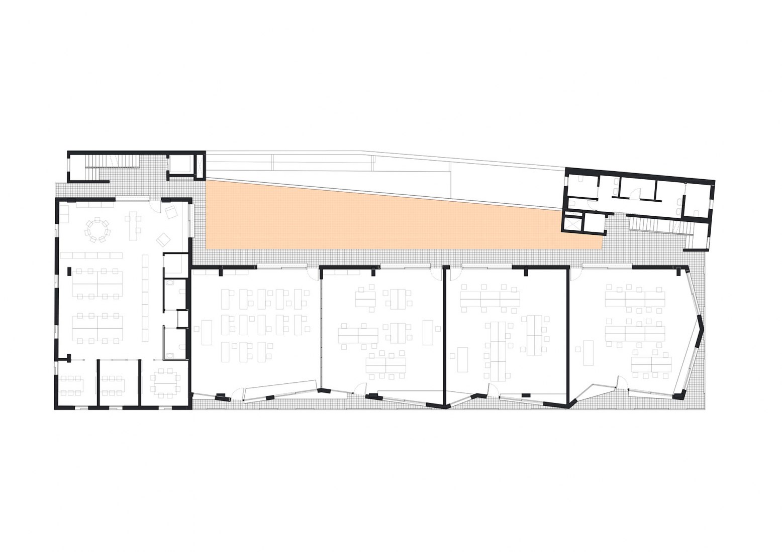First floor plan. Housing, production and training building Esment Inca by AR3 Gualguasplliteras + MDBA.