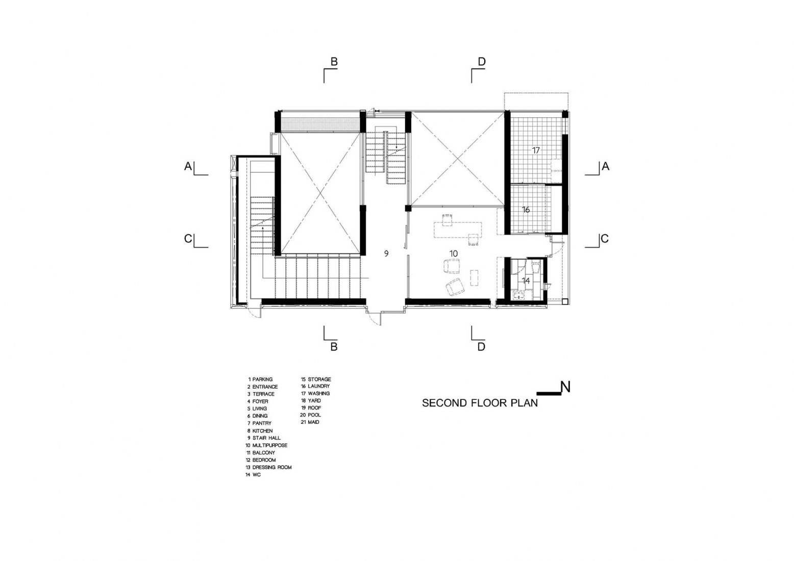 Plano de planta primera. Casa Sena por Archimontage Design Fields Sophisticated