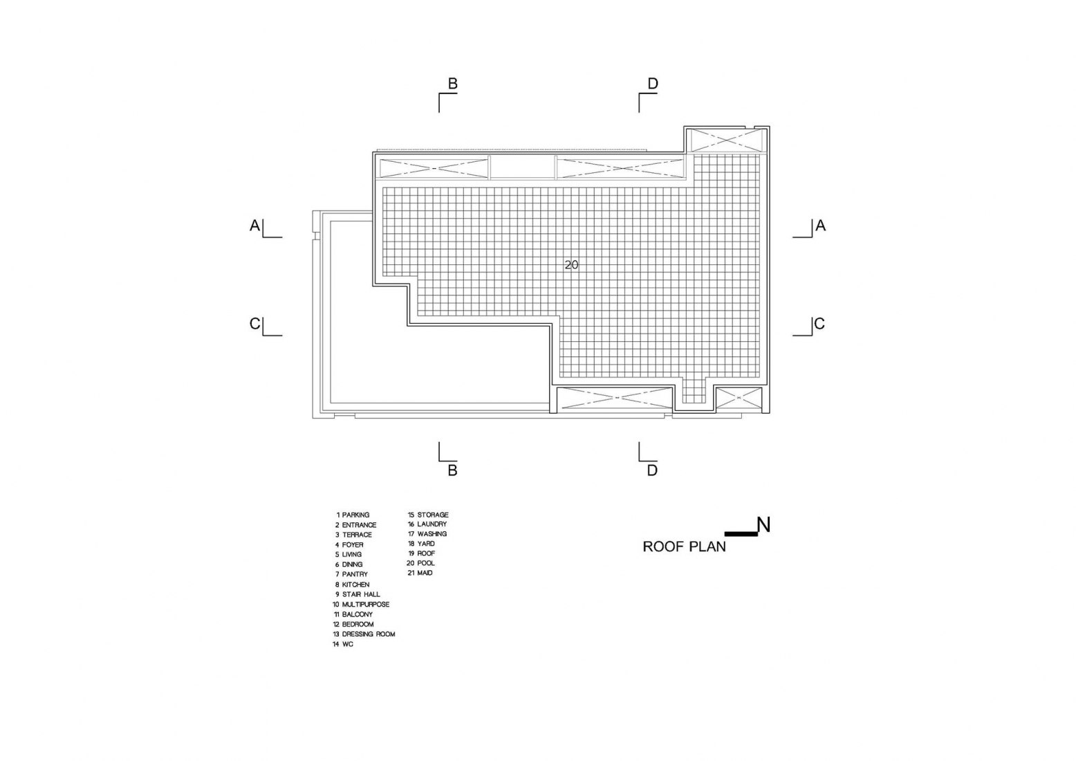 Plano de planta segunda. Casa Sena por Archimontage Design Fields Sophisticated