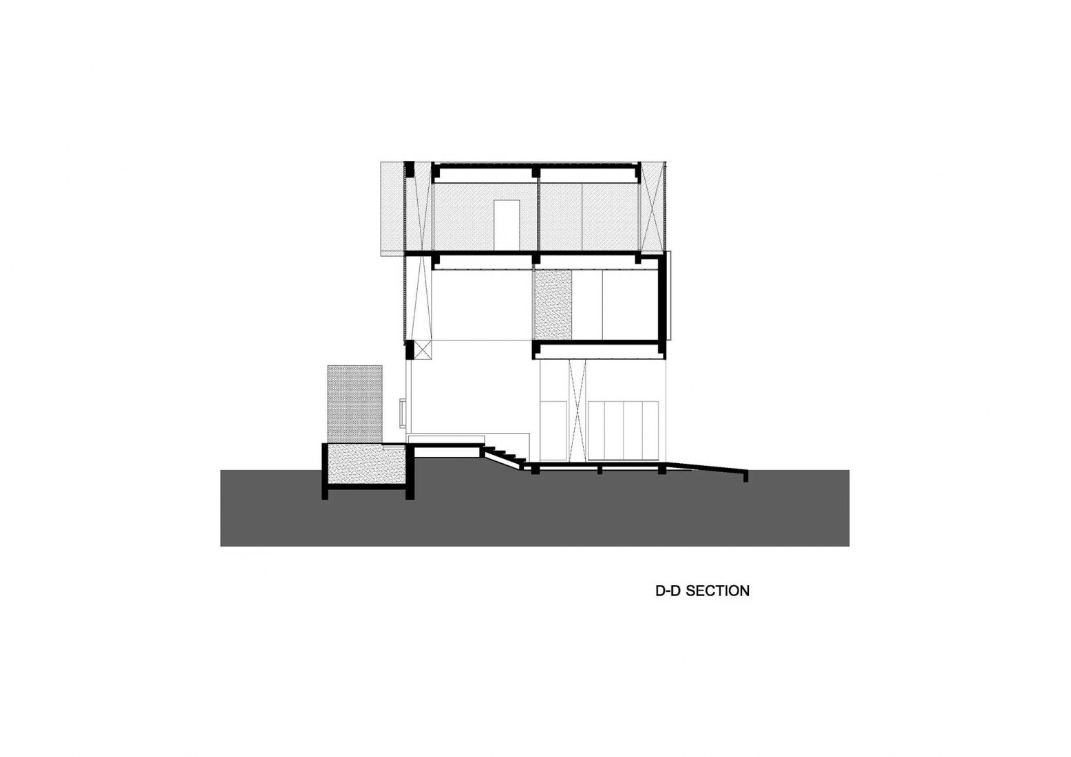 Sección transversal. Casa Sena por Archimontage Design Fields Sophisticated