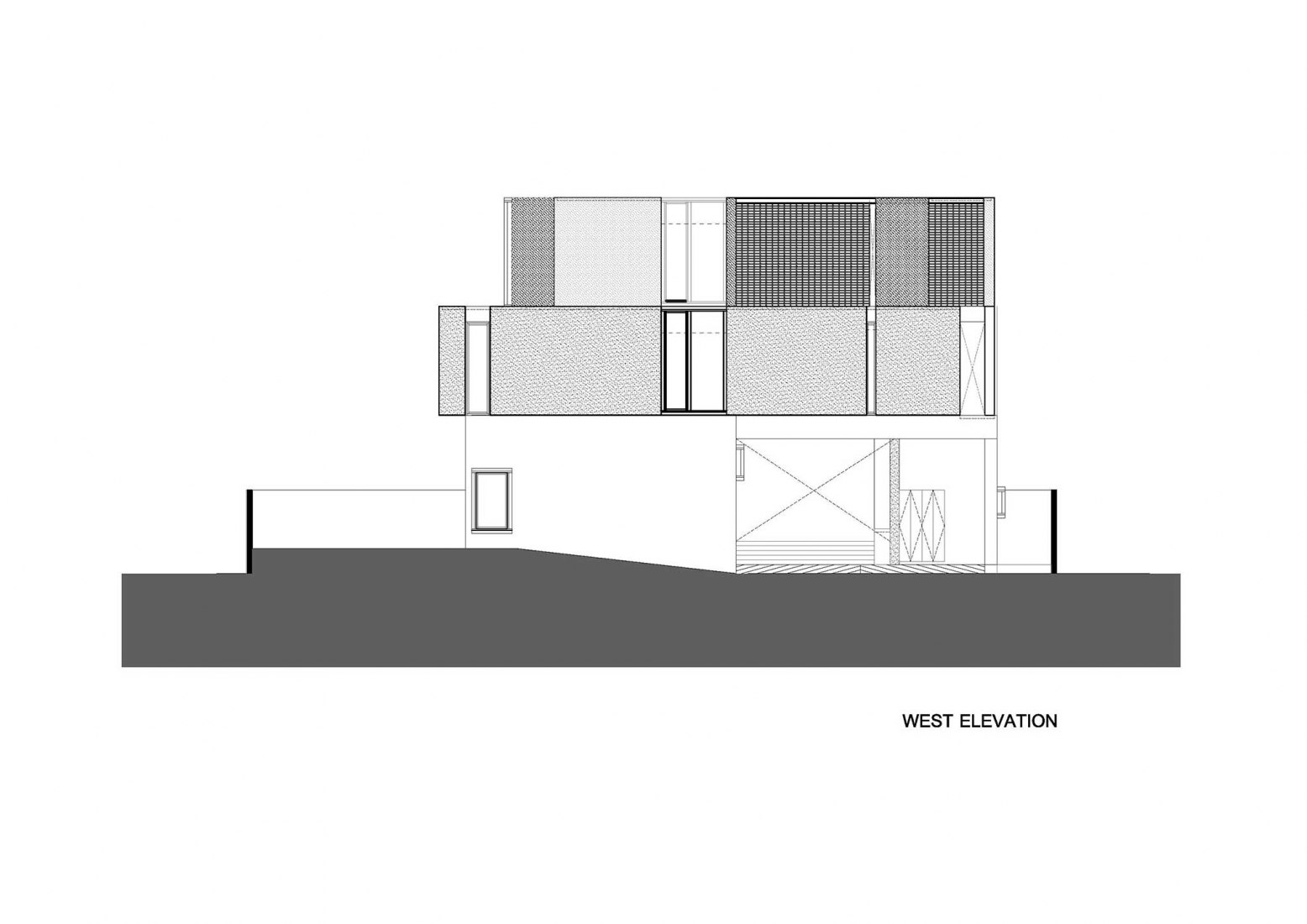 Alzado oeste. Casa Sena por Archimontage Design Fields Sophisticated