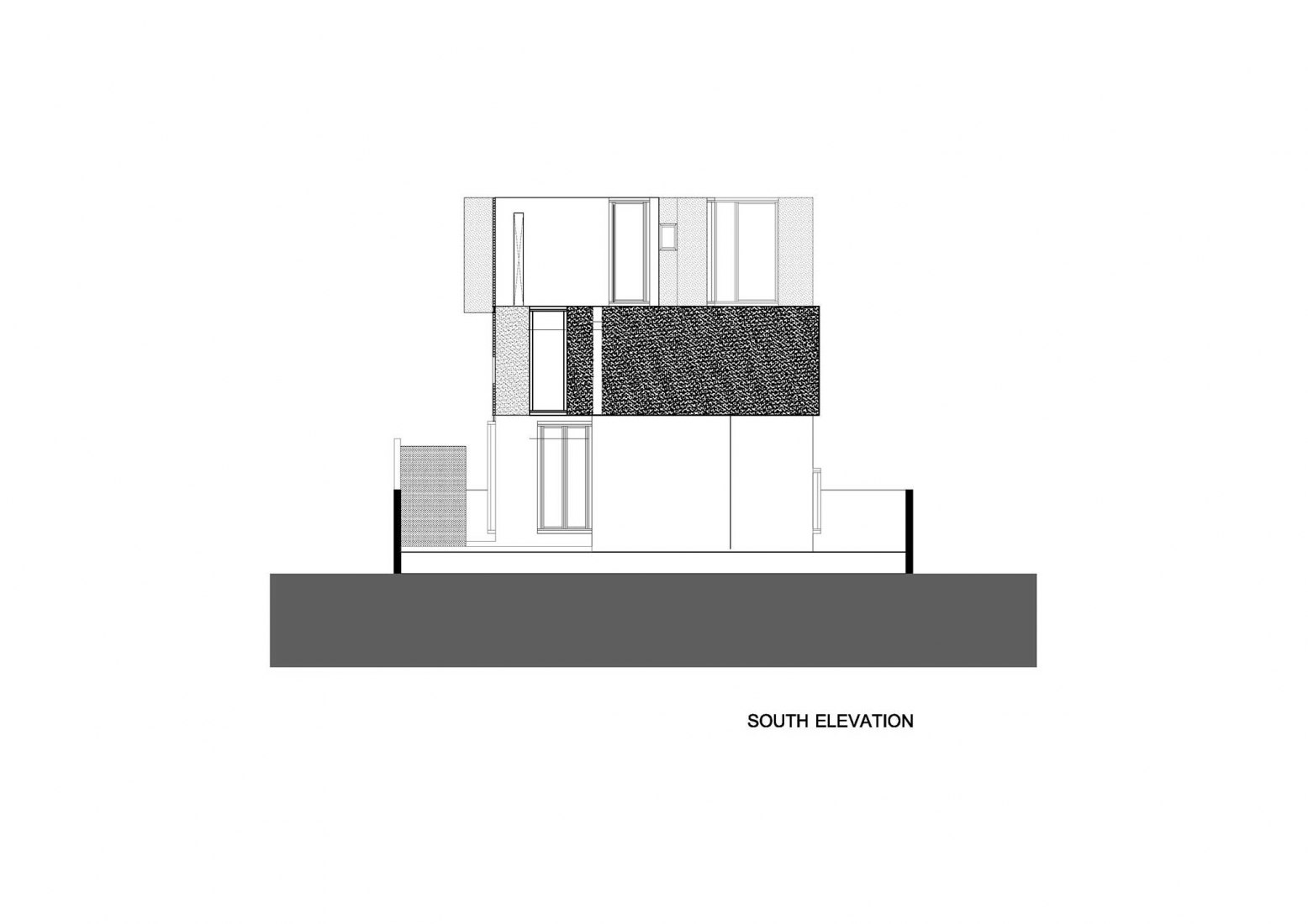 Alzado sur. Casa Sena por Archimontage Design Fields Sophisticated