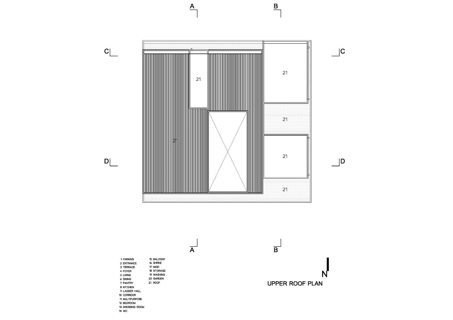 Plano de cubierta. Casa Bangkae por Archimontage.