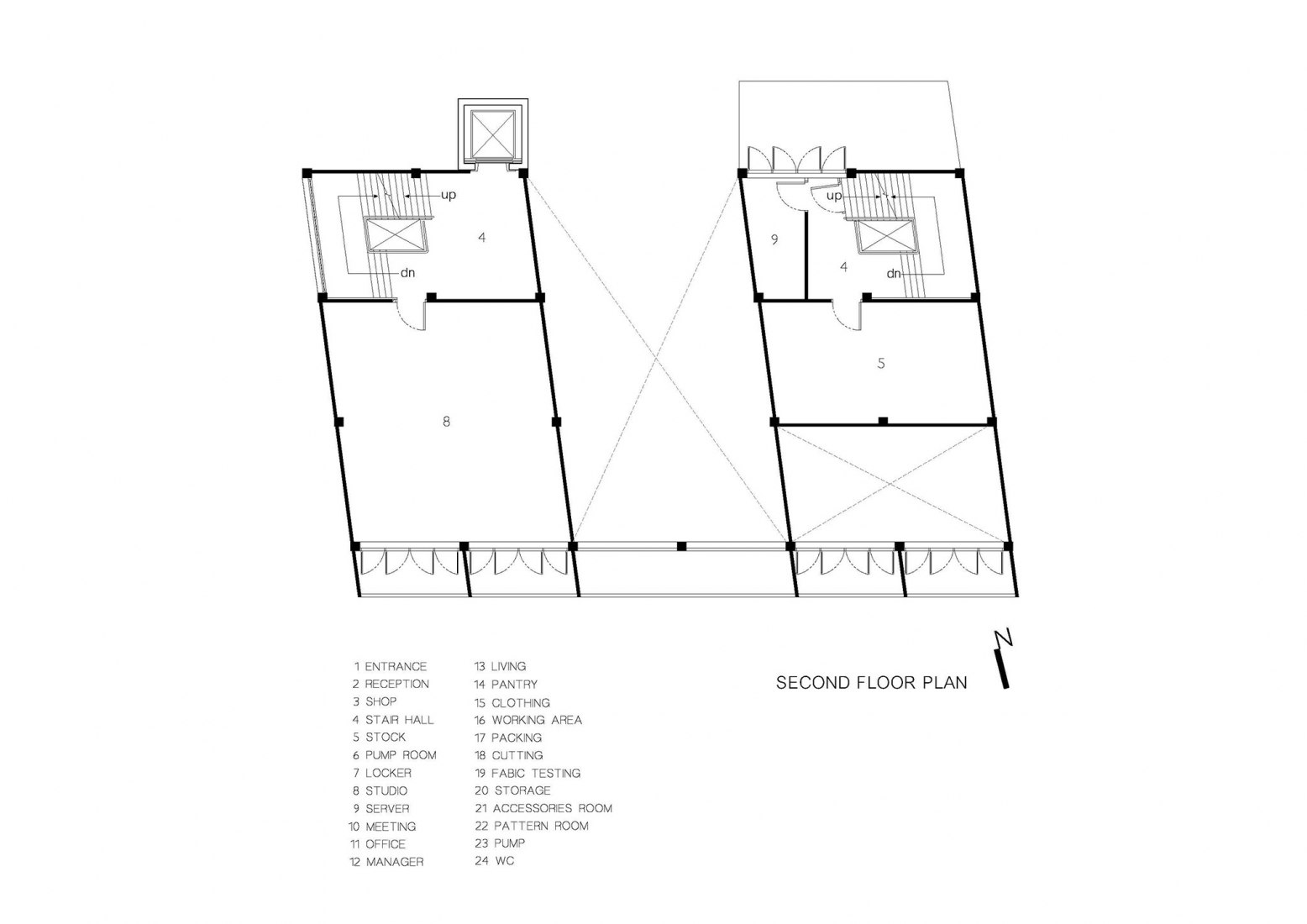 Second floor plan. Vibhavadi Office by Archimontage Design Fields Sophisticated.
