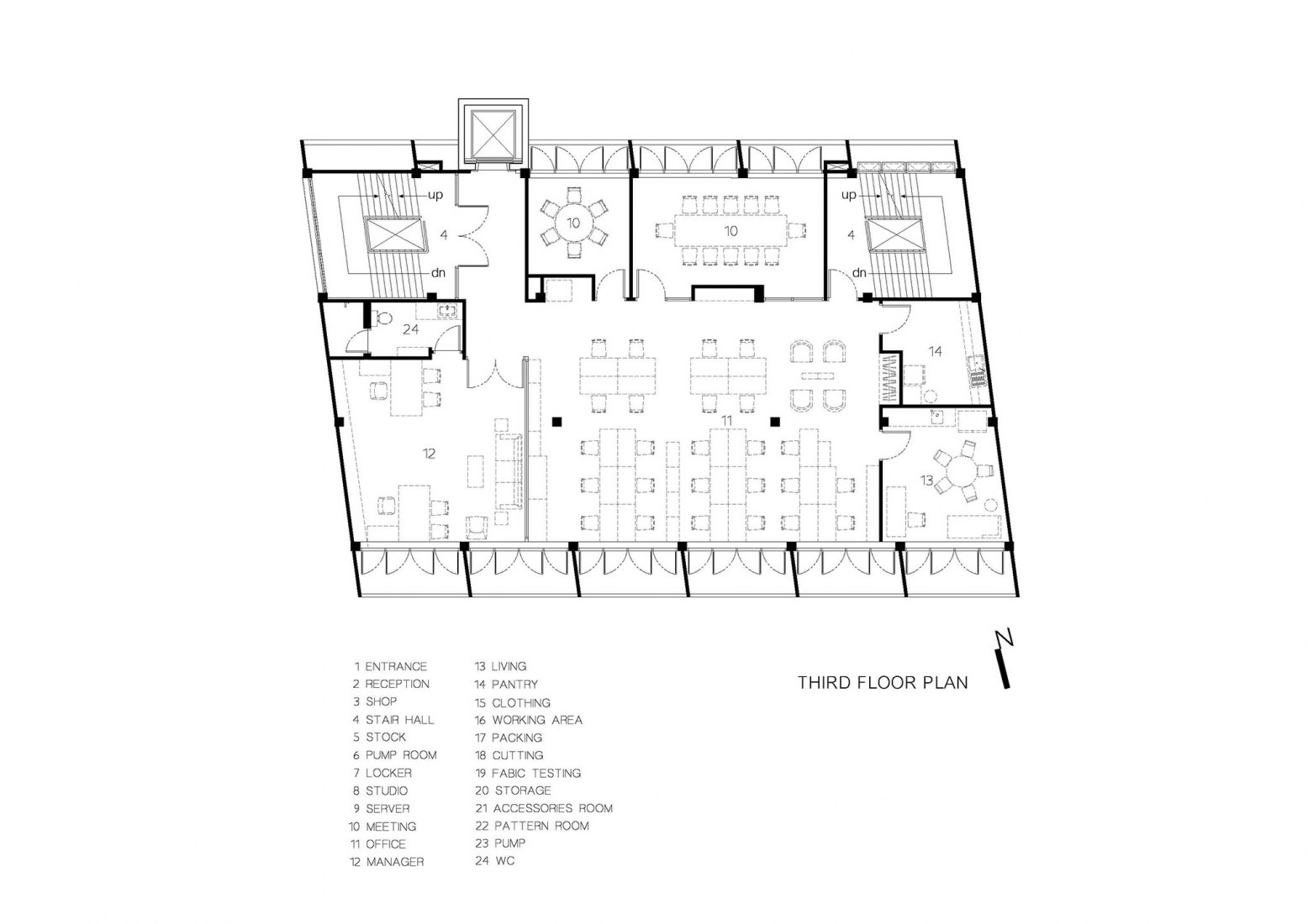 Third floor plan. Vibhavadi Office by Archimontage Design Fields Sophisticated.