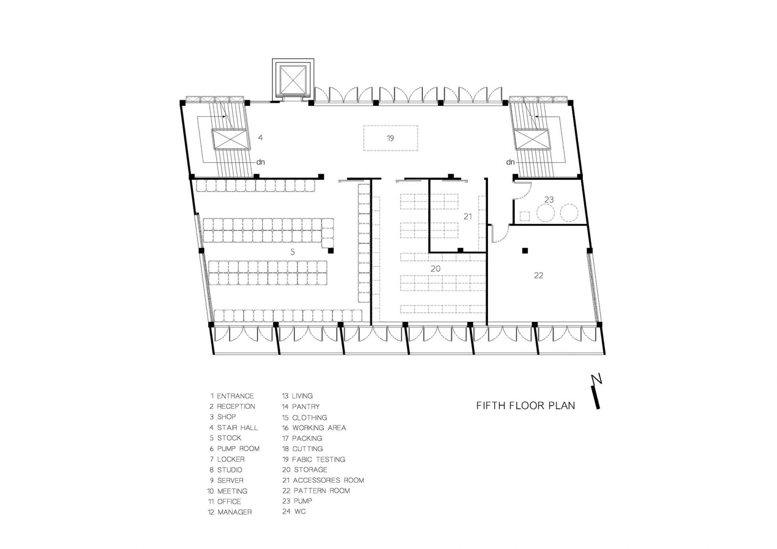 Fifth floor plan. Vibhavadi Office by Archimontage Design Fields Sophisticated.