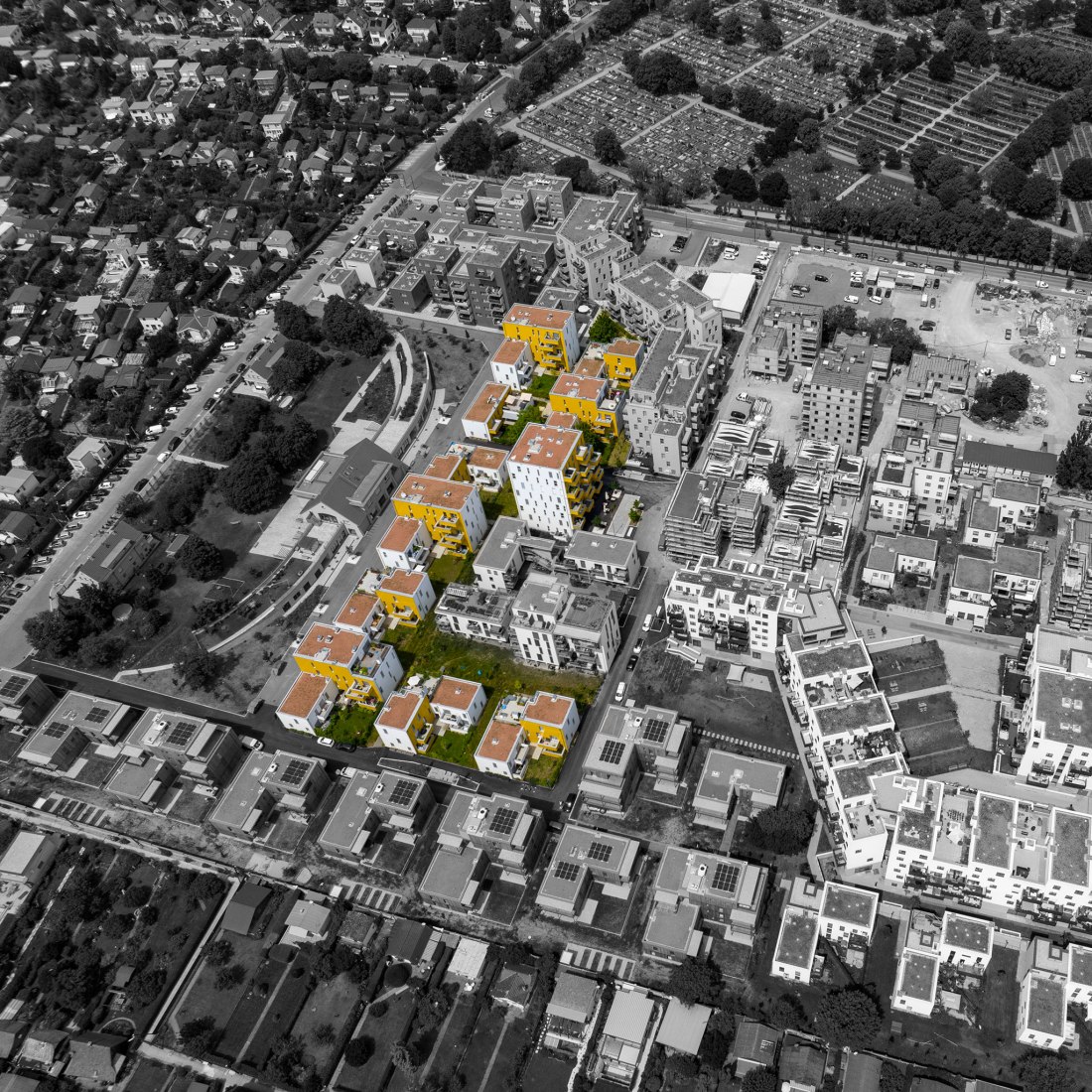 The Sunflower Houses by Arenas Basabe Palacios Architects. Photograph by Kurt Hoerbst.