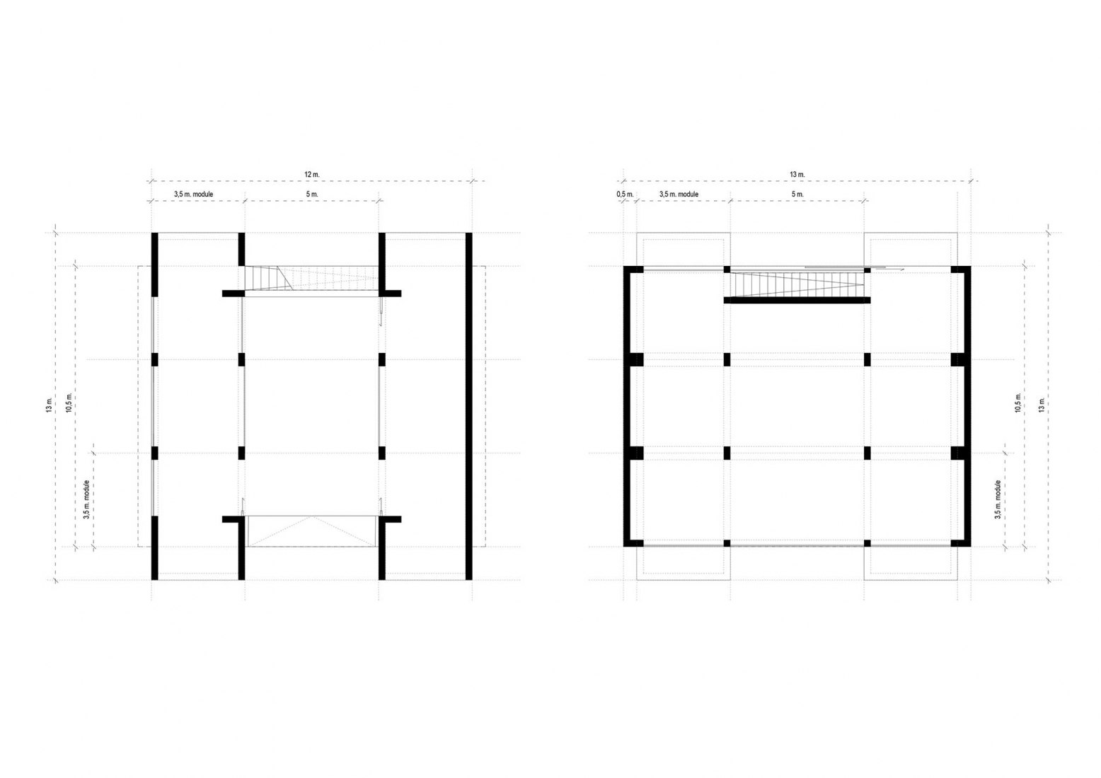 Ground and first floor plan. ARK – showroom for GAB by Ark-shelter