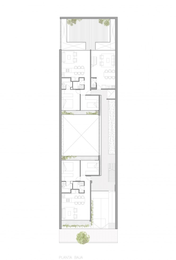 Planta baja. Edificio YPY 1731 por Arqtipo, Paola Castelnuovo.
