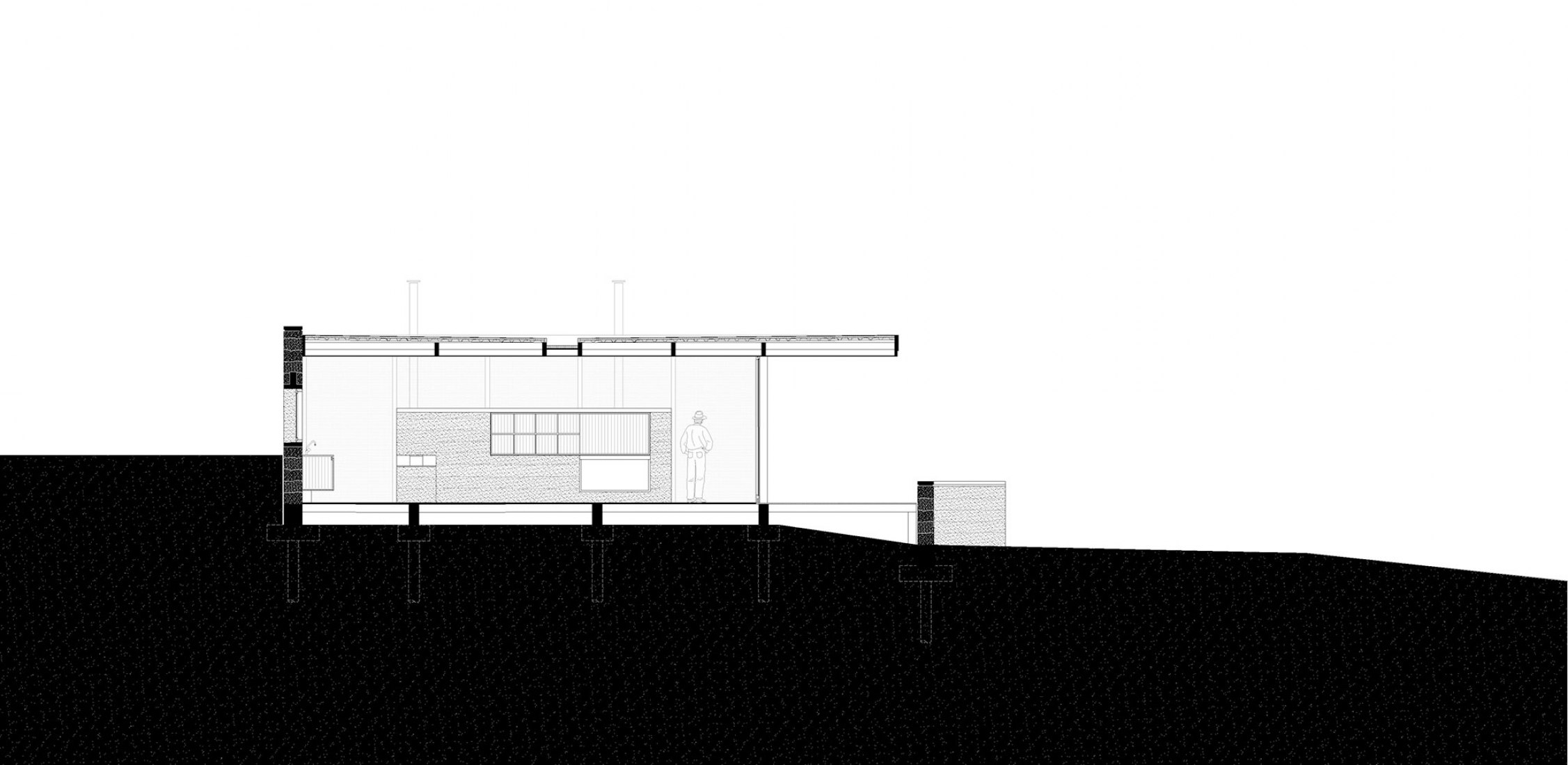 Sección. Casa en Cunha por Arquipélago Arquitetos.