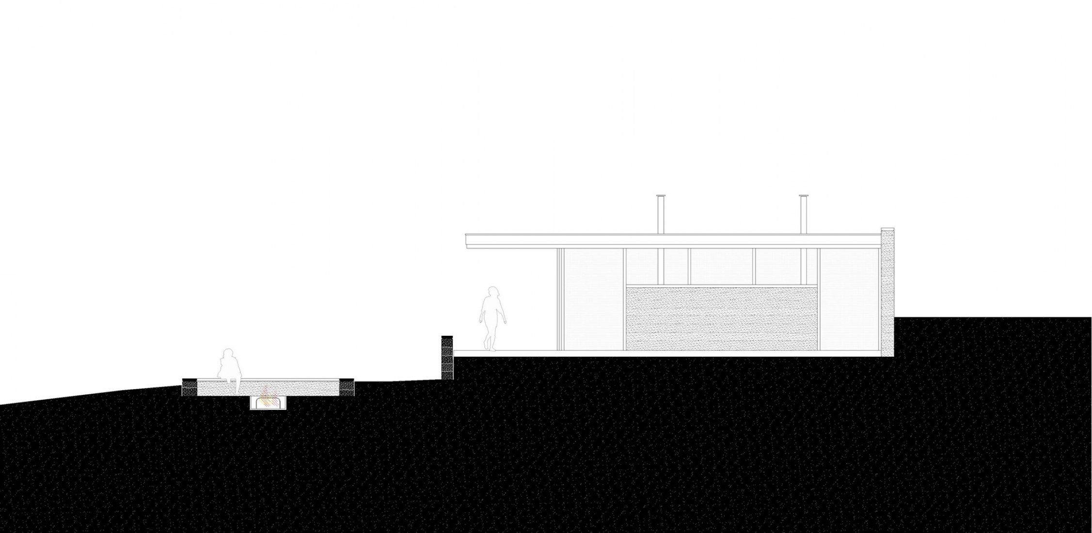 Sección. Casa en Cunha por Arquipélago Arquitetos.