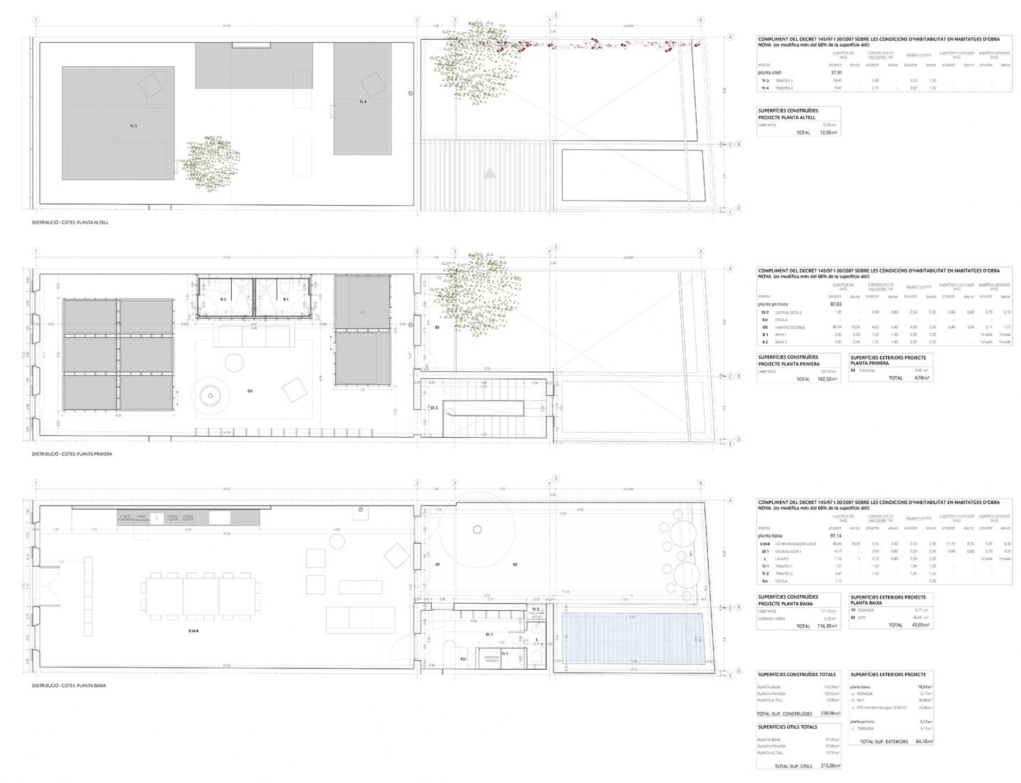 Ground first and roof floor plans. Renovation in Menorca by Anna Truyol and Emma Martí.