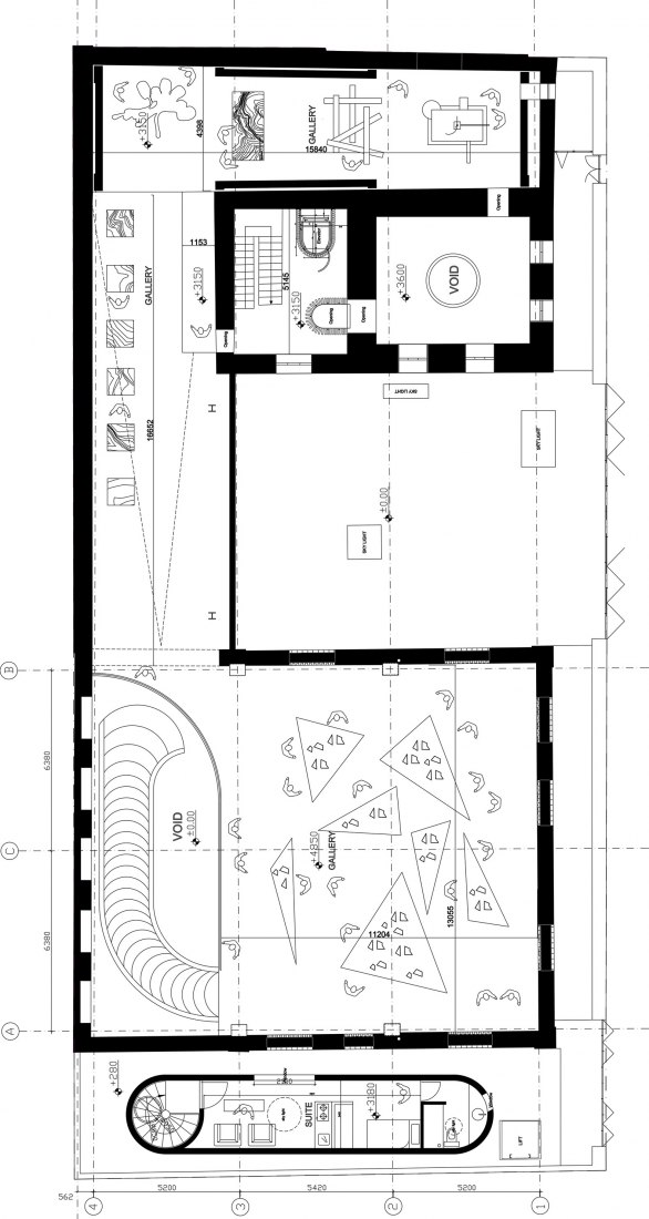 First floor plan. Argo Contemporary Art Museum & Cultural Centre by Ahmadreza Schricker Architecture North - ASA North.