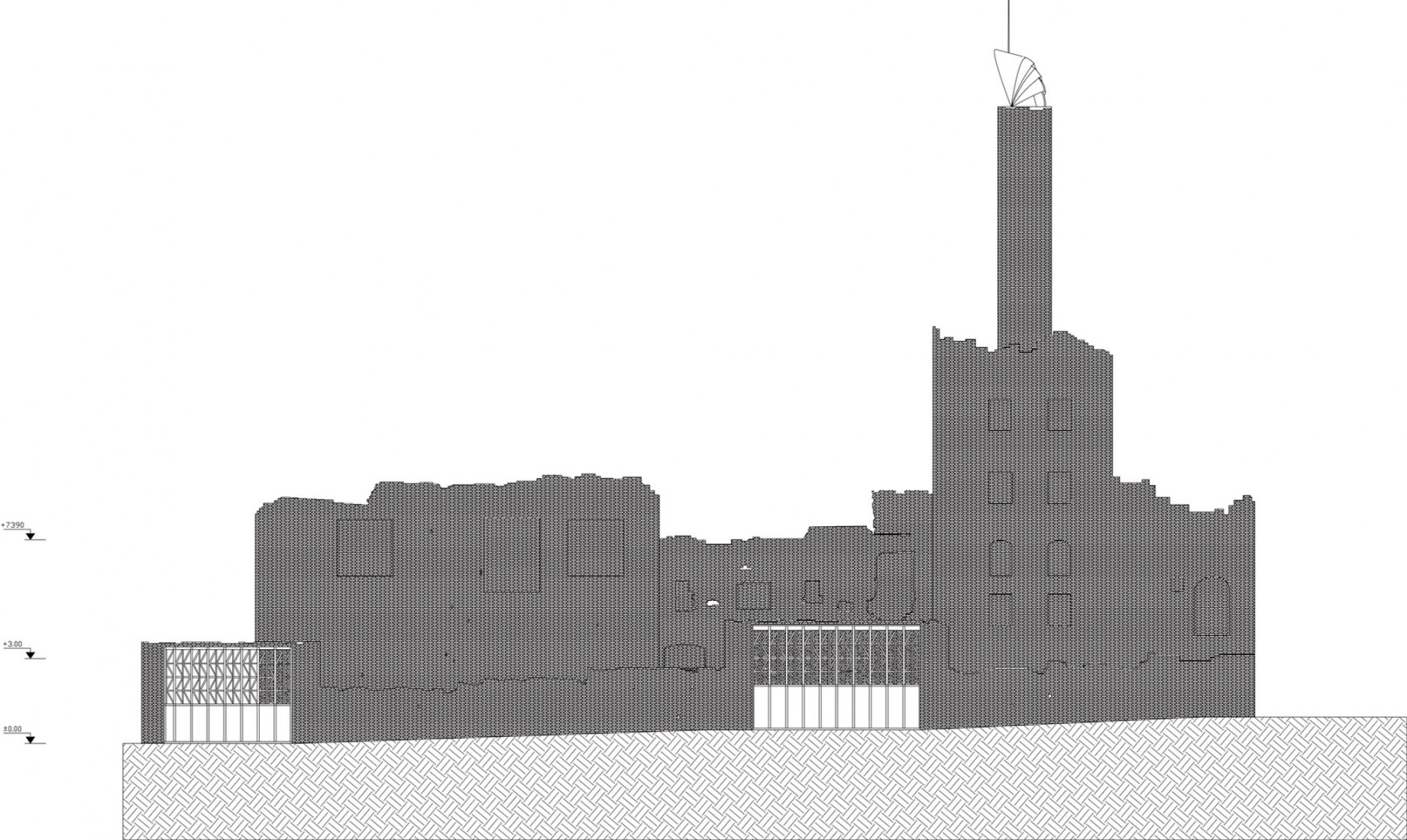 Back elevation. Argo Contemporary Art Museum & Cultural Centre by Ahmadreza Schricker Architecture North - ASA North.