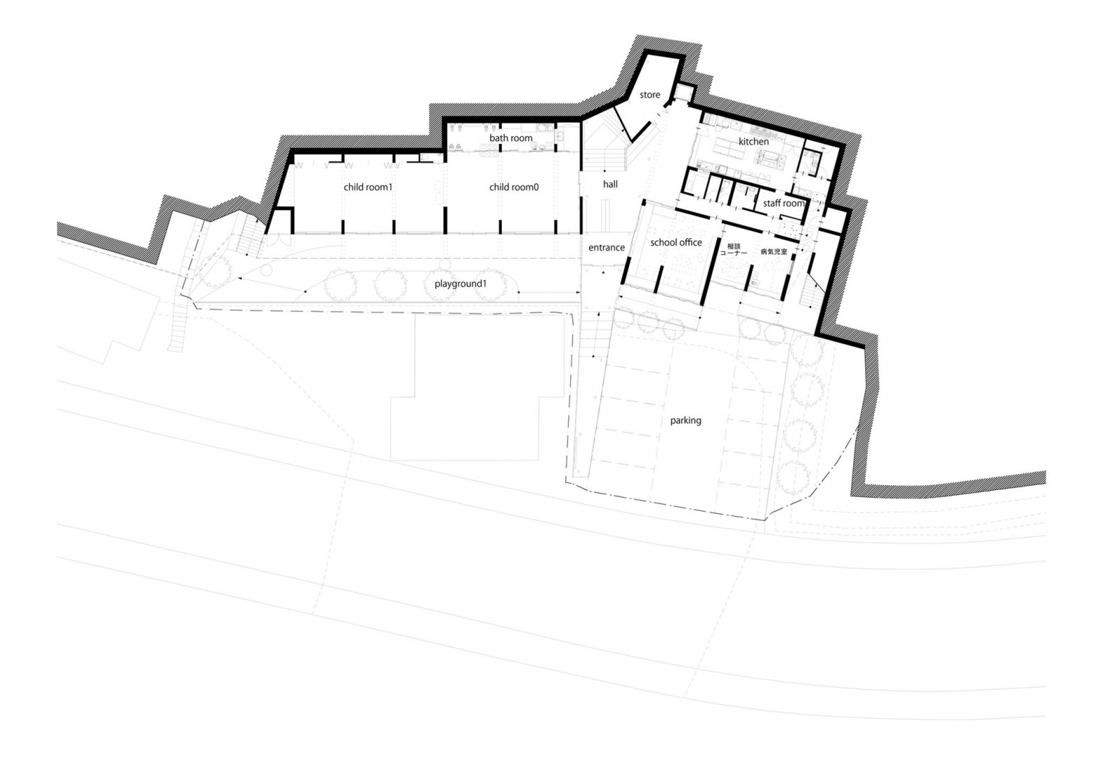 First Floor Plan. Atago Nursery by Kei Sasaki / Intermedia.