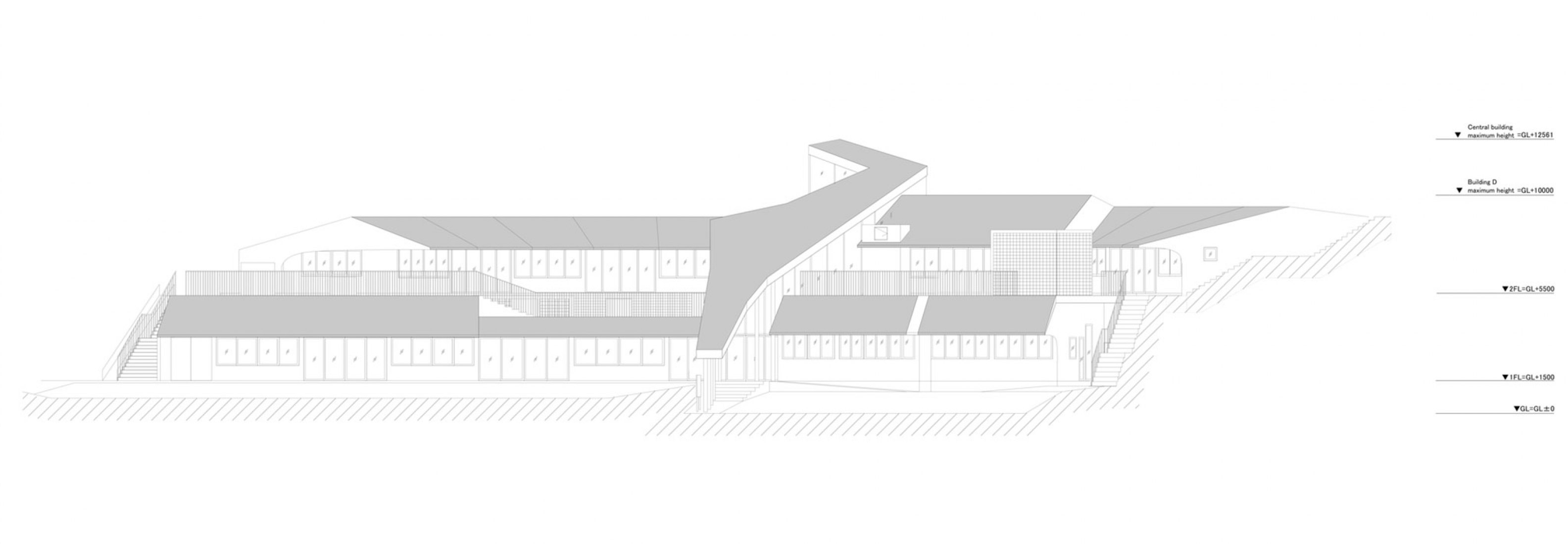 Elevation. Atago Nursery by Kei Sasaki / Intermedia.