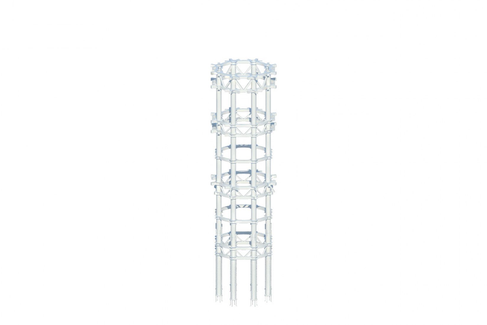 Modelo 3D de la estructura. Heli-stage, el nuevo epicentro del complejo comercial CTC por Studio ATAH. Cortesía de Studio ATAH