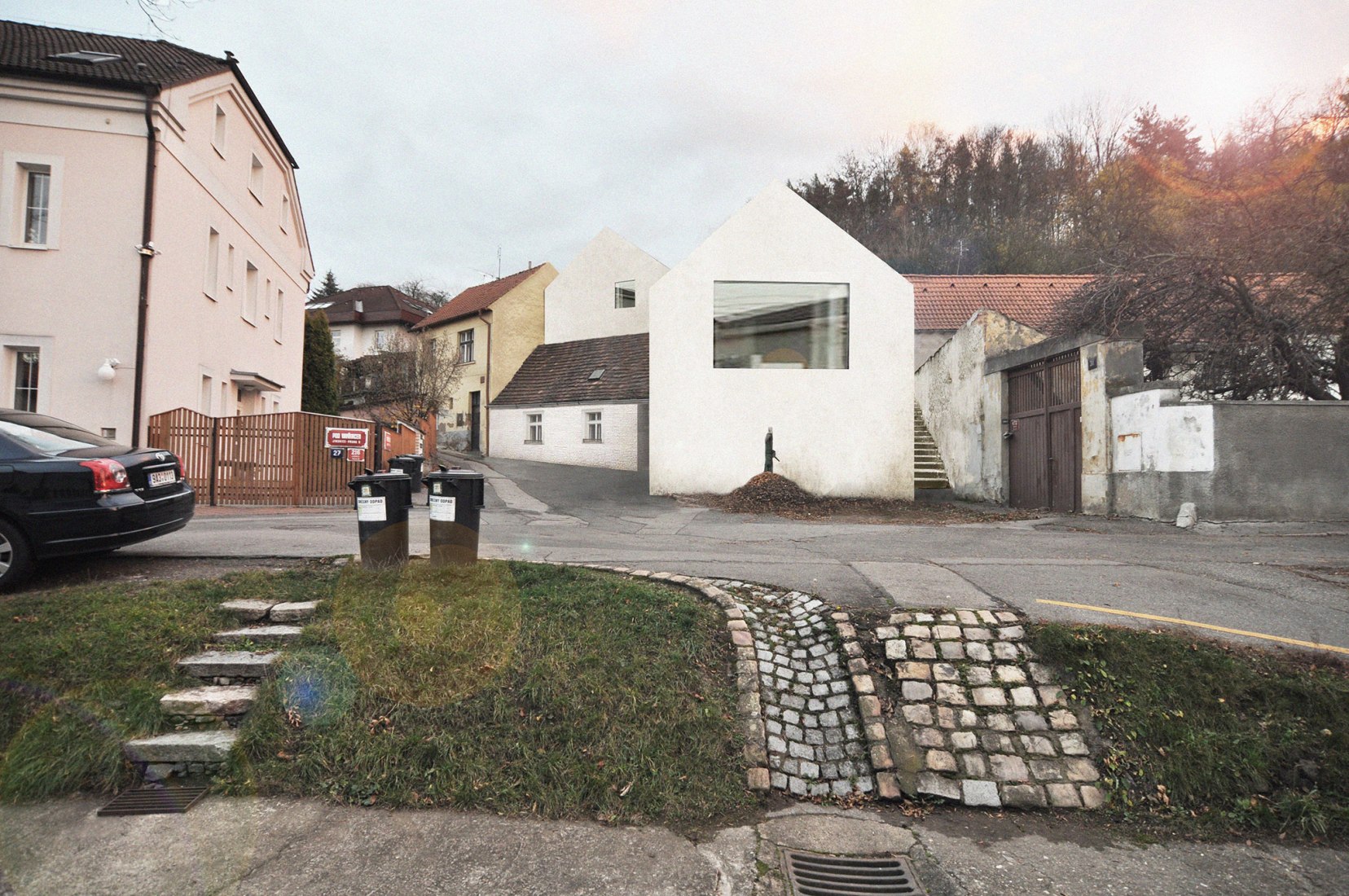 Collage de trabajo previos. Casa unifamiliar en Jinonice por Atelier 111 arquitectos.