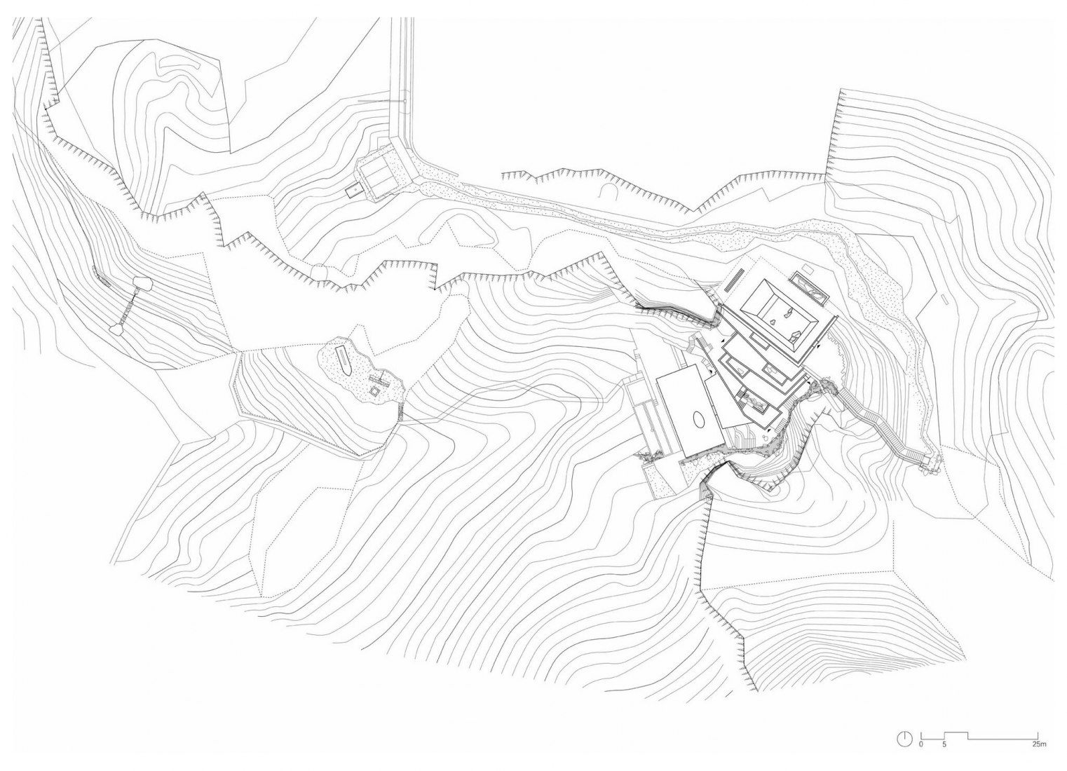 Site plan. Golden Ridge Upper-cloister in Aranya Golden Mountain by Atelier Deshaus.