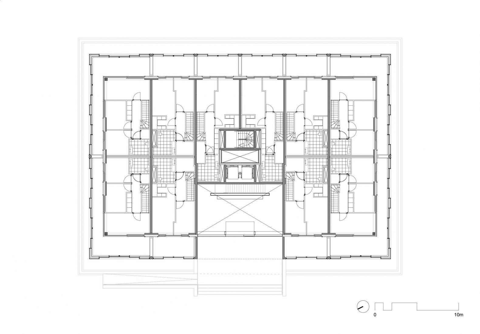 First floor. Refuga Parkvilla by Atelier Kempe Thill architects and planners.