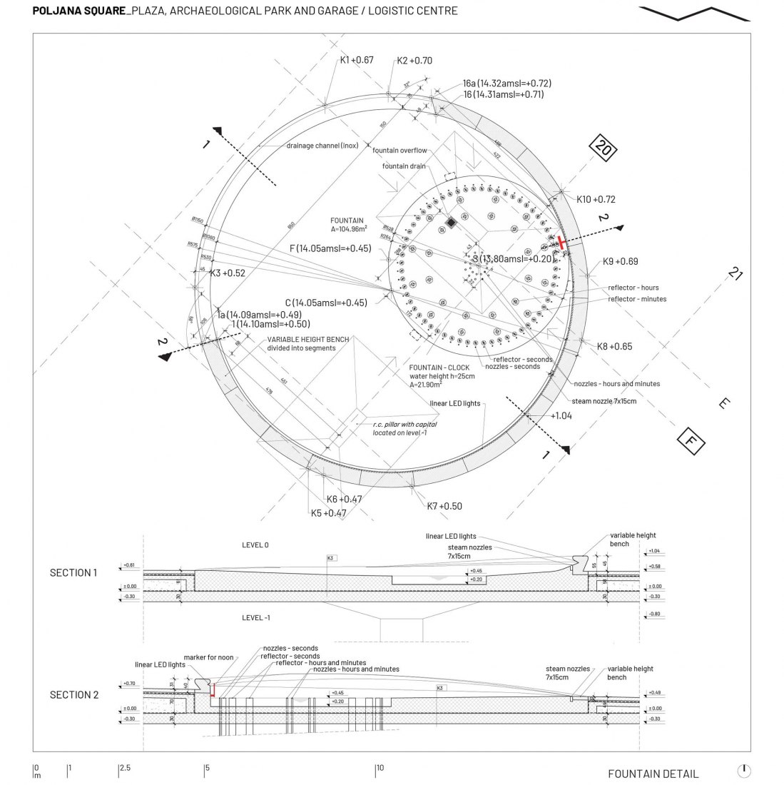 Detail plan 02. Poljana Square by Atelier Minerva + Institute for Architecure, Faculty of Architecture, University of Zagreb
