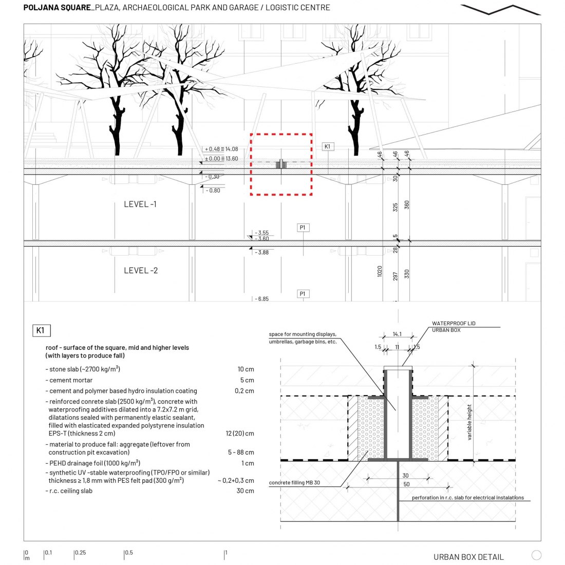Detail plan 04. Poljana Square by Atelier Minerva + Institute for Architecure, Faculty of Architecture, University of Zagreb