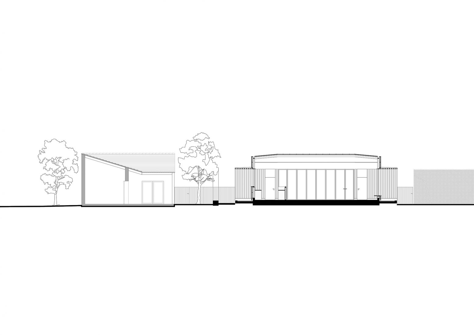 Sección. Sala Maurice Darbellay por Atelier Régis Roudil Architectes.