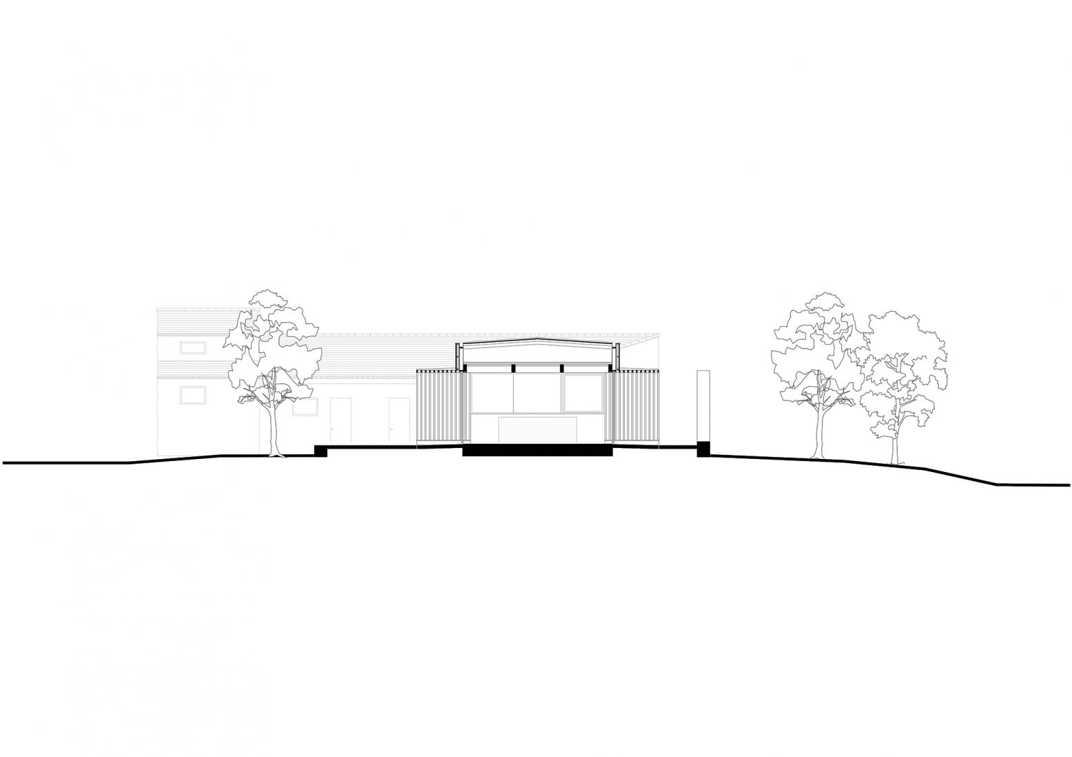 Sección. Sala Maurice Darbellay por Atelier Régis Roudil Architectes.