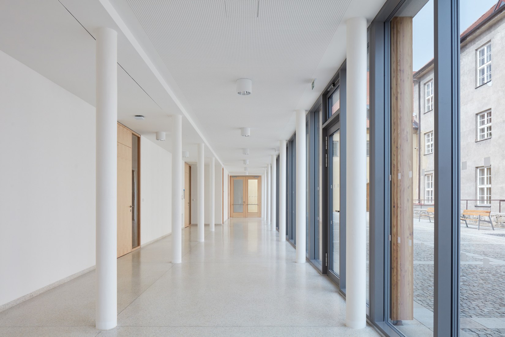 Extension of the Catholic Gymnasium in Třebíč by Atelier Tišnovka. Photograph by BoysPlayNice