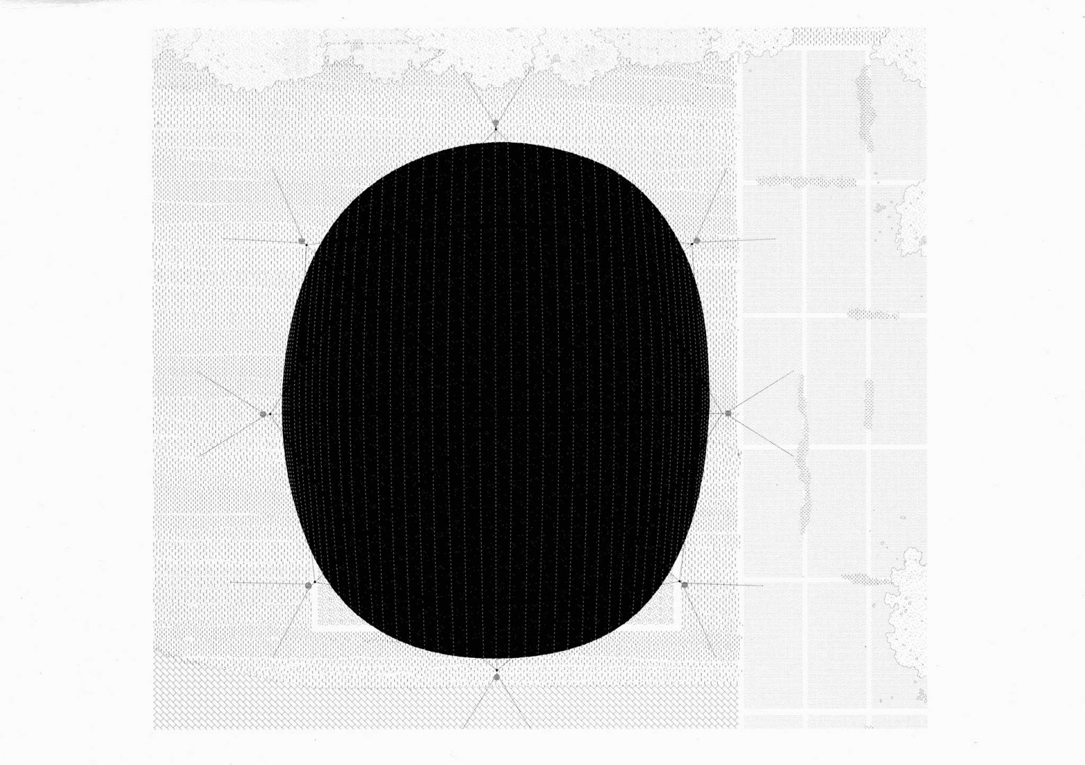 Plano de situación. Ceiling for a crater por Atelier Tomas Dirrix.
