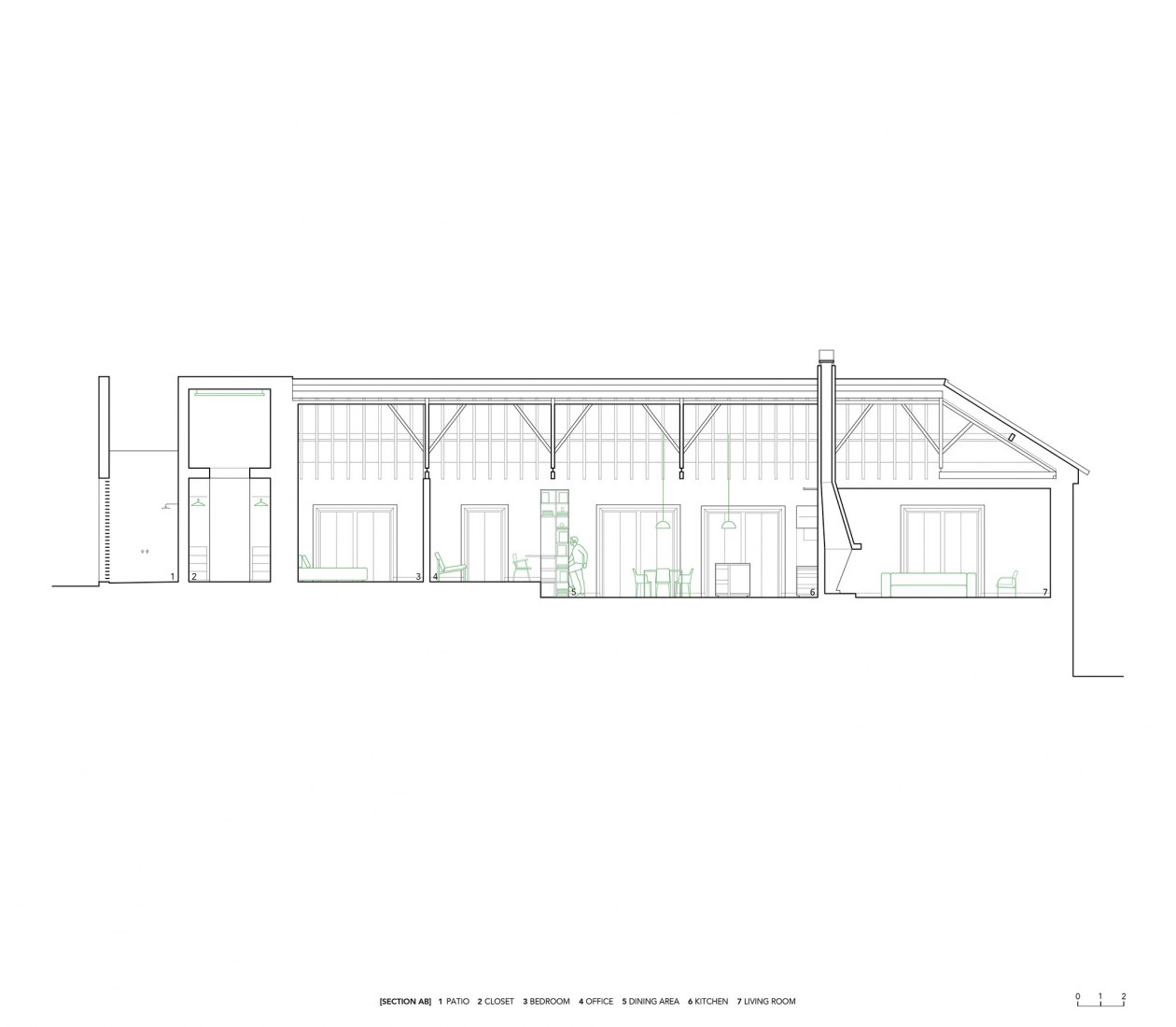 Sección. CASA MÃE por Atelier Data. Fotografía por Richard John Seymour.