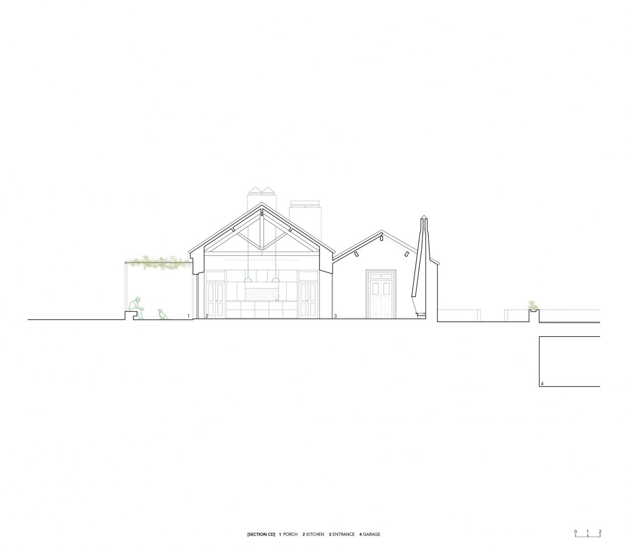 Sección. CASA MÃE por Atelier Data. Fotografía por Richard John Seymour.